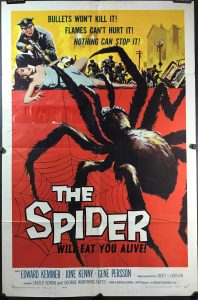 THE SPIDER Original Vintage Horror Sci Fi Movie Poster Original