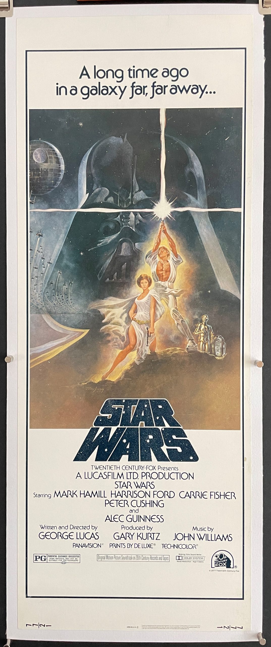 Star Wars Original Linen Backed Insert Movie Poster Original Vintage