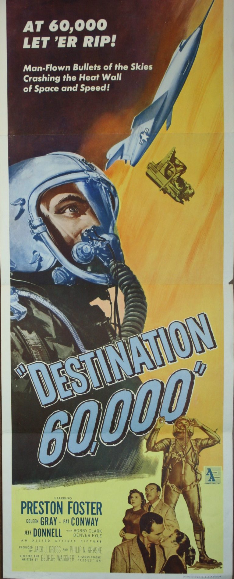 DESTINATION 60000 Sci Fi Insert Movie Poster - Original Vintage Movie