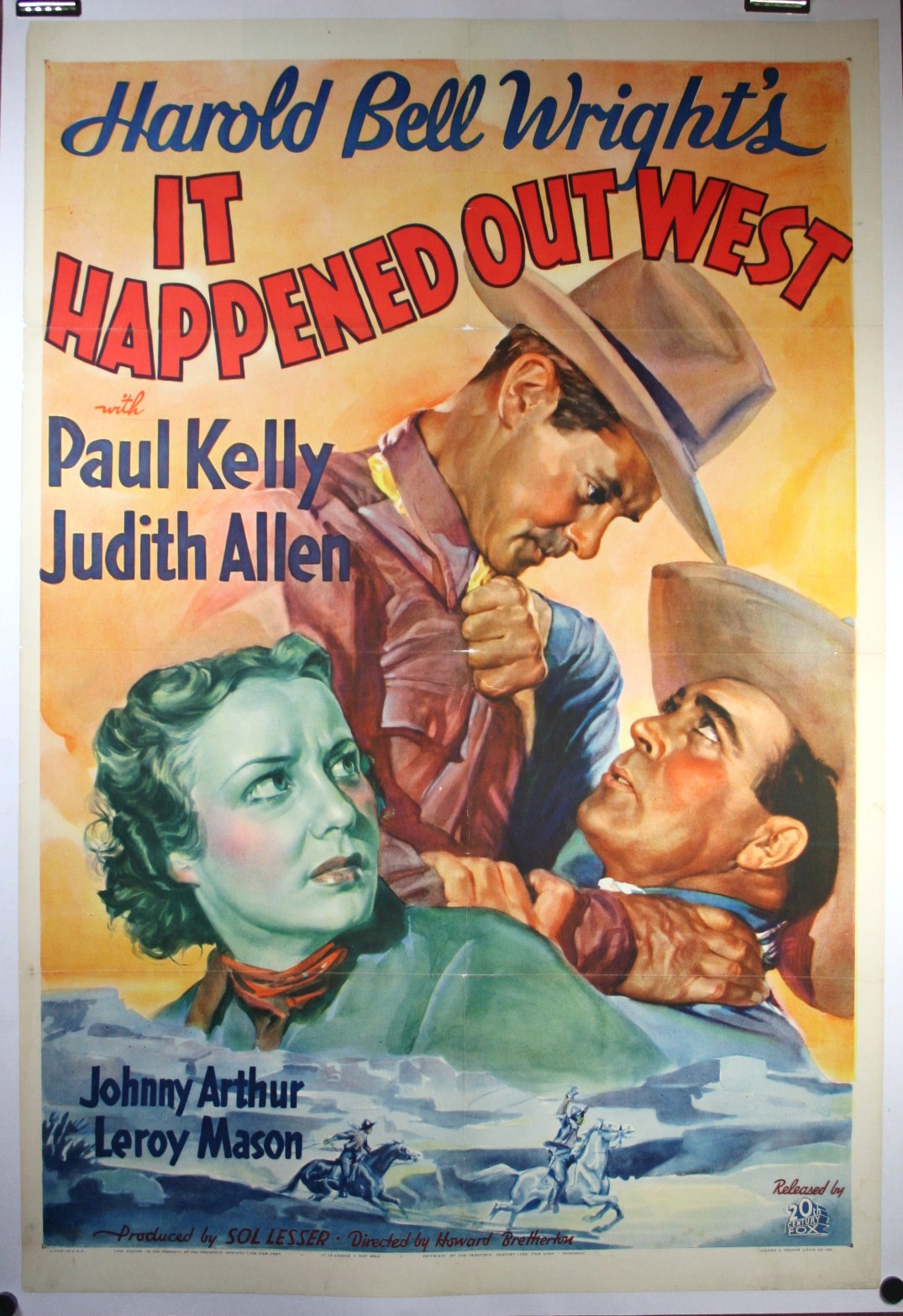 IT HAPPENED OUT WEST – Western Cowboy Movie Poster