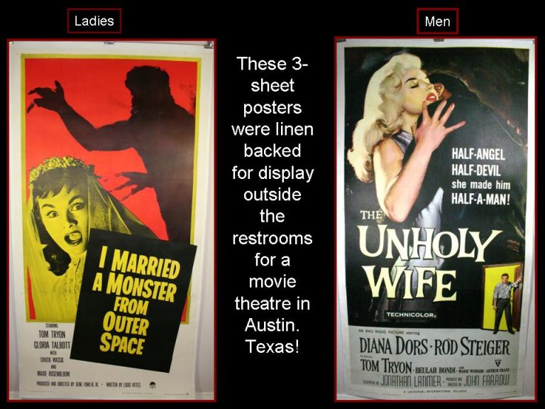 Linen Backing 3 sheet posters Original Vintage Movie Posters