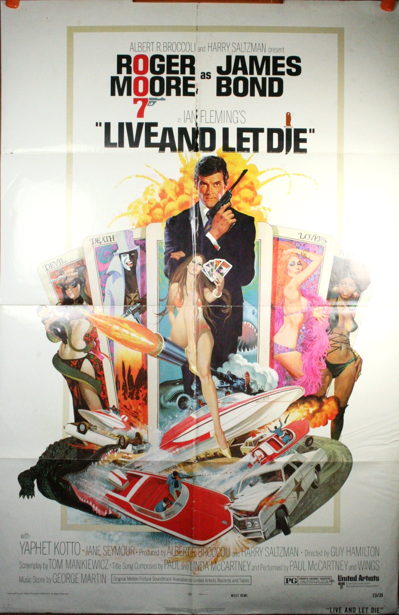 LIVE AND LET DIE, Original James Bond Movie Poster