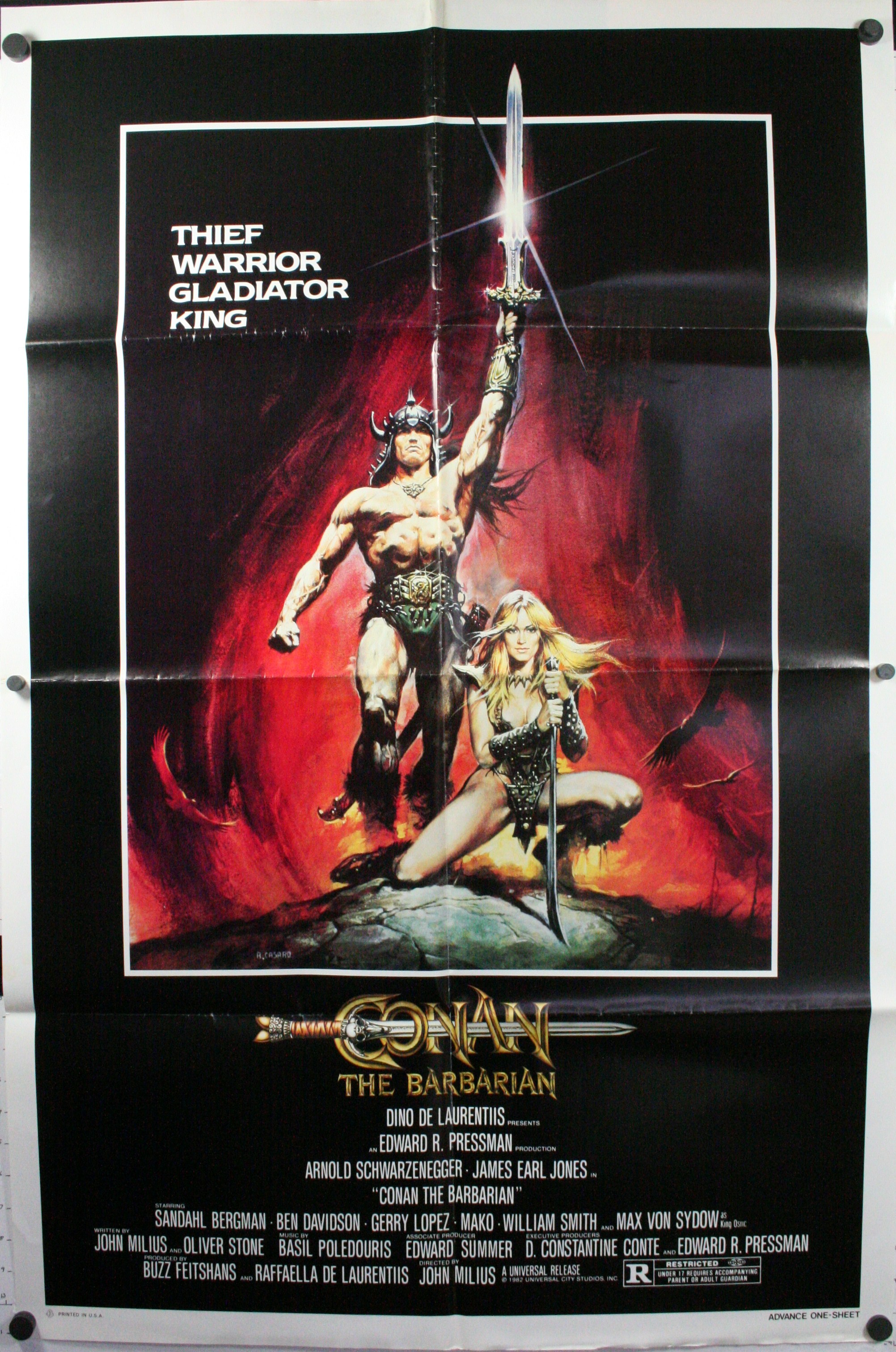 Zoll Conan die Barbar cm Schwarzenegger Klassisch Filmposter Verschiedene Größen 