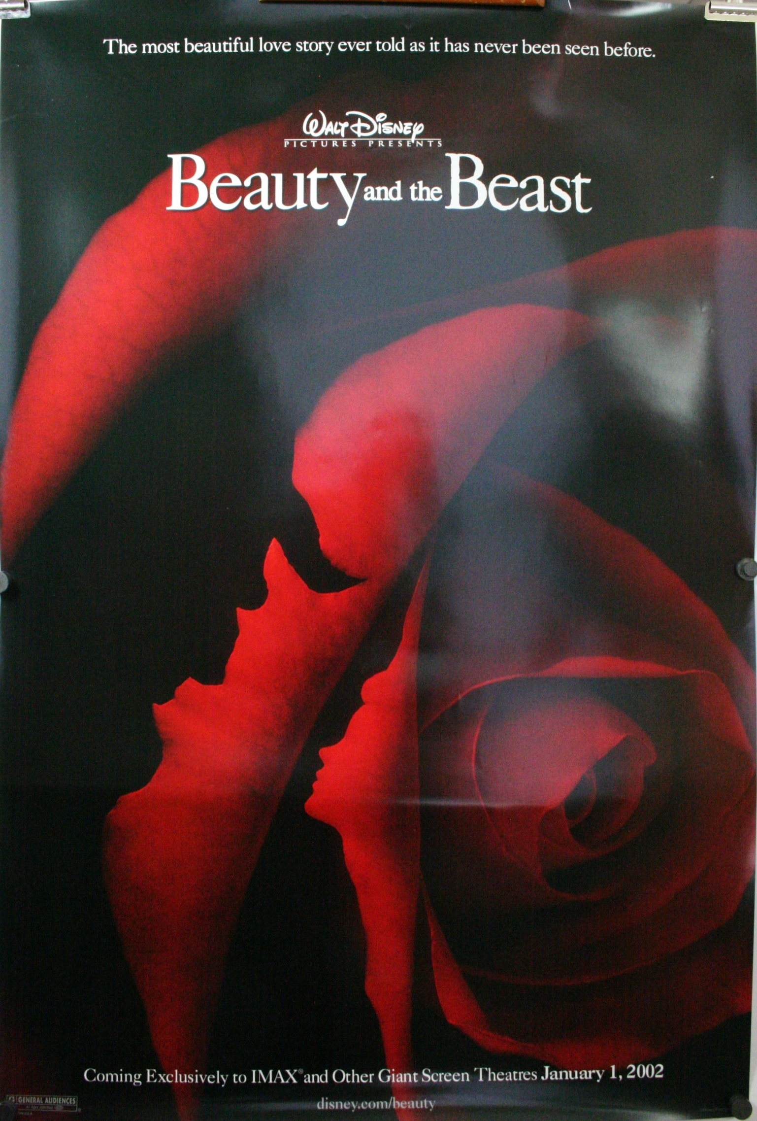 Beauty and the Beast Movie Poster 27x40 One Sheet **Rare Imax Version 