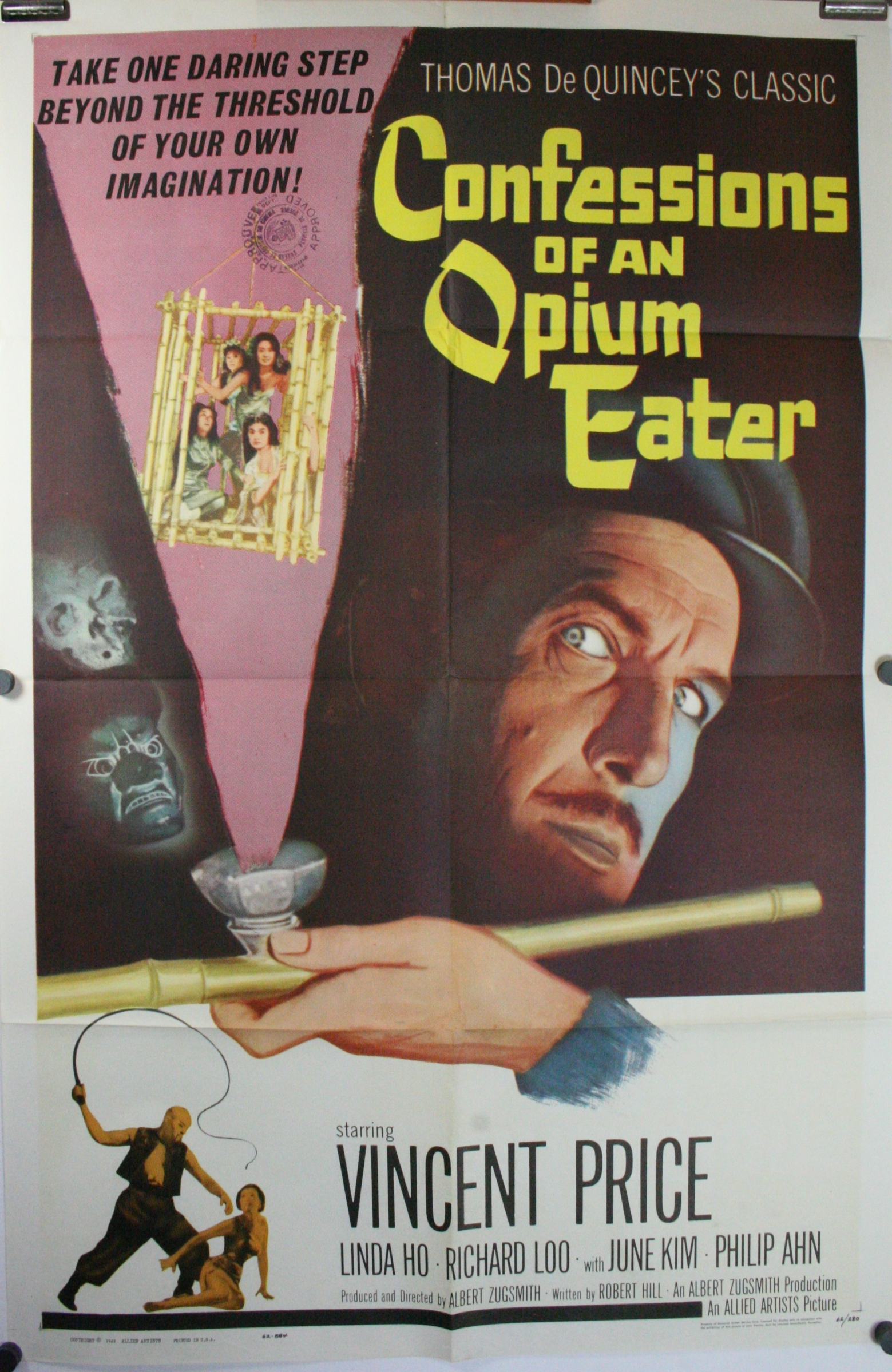 Confessions of an opium eater Vincent Price poster