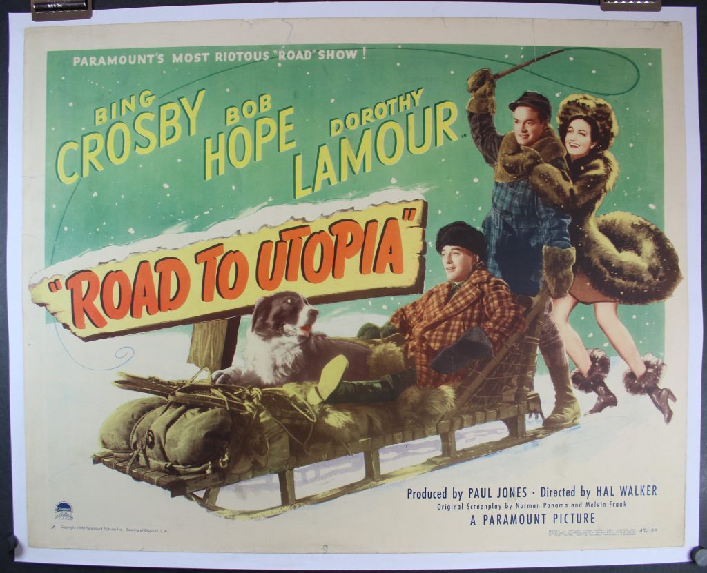 ROAD TO UTOPIA, Original 1/2 Sheet Adventure Comedy Featuring Bing ...