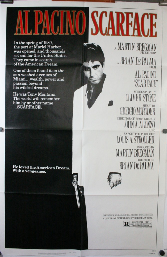 SCARFACE, Al Pacino Original Italian Gangster Authentic Movie Theater