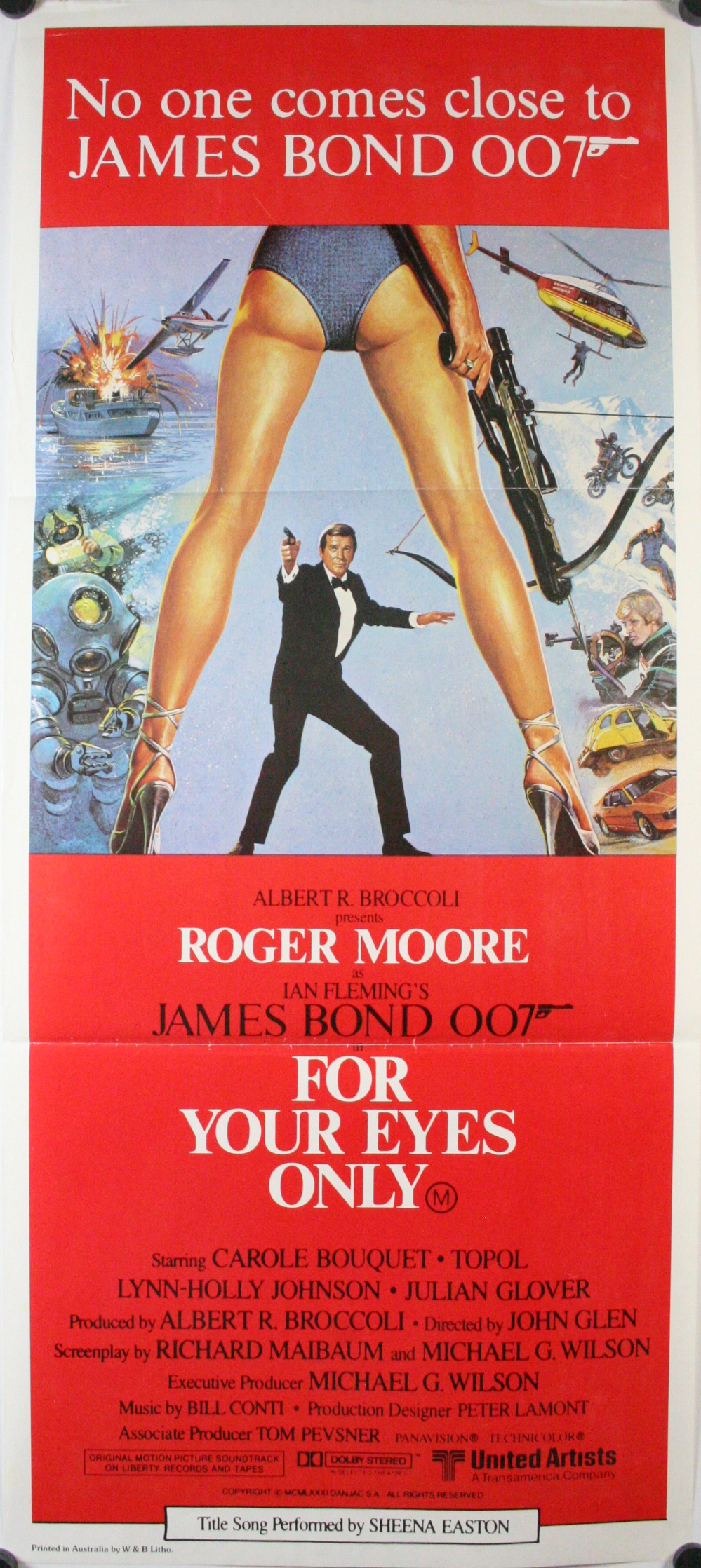 FOR YOUR EYES ONLY 2 BOND Home Wall Print A4,A3,A2,A1 Vintage Movie Poster 