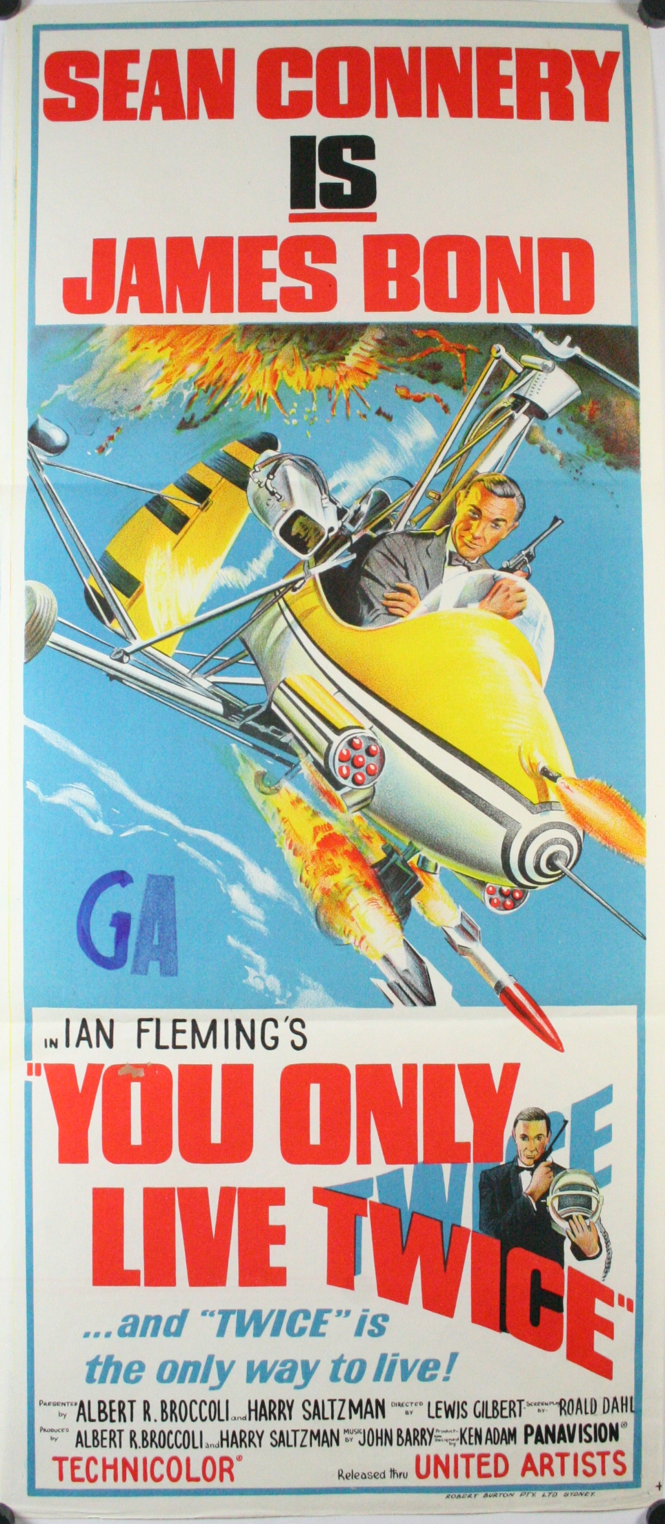 You Only Live Twice Original Australian Daybill James Bond Vintage Movie Poster Original Vintage Movie Posters