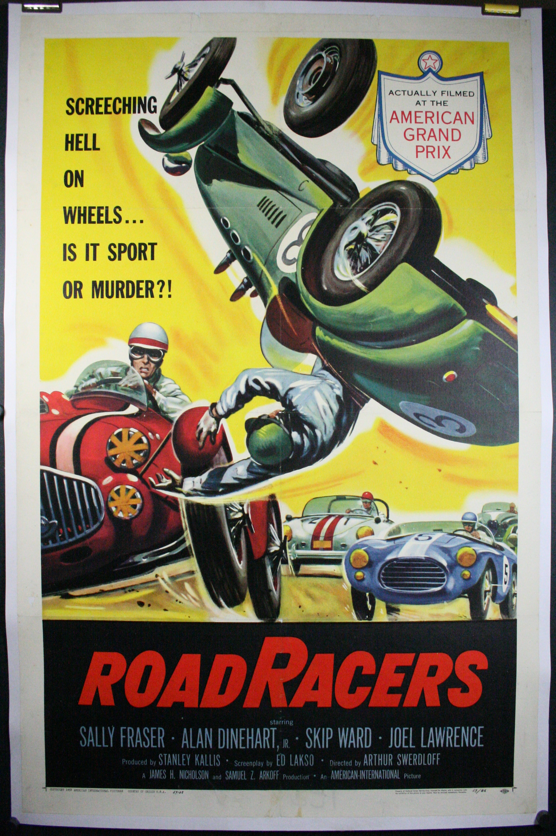 Roadracers Original 1 Sheet Car Racing Grand Prix Drive In Movie