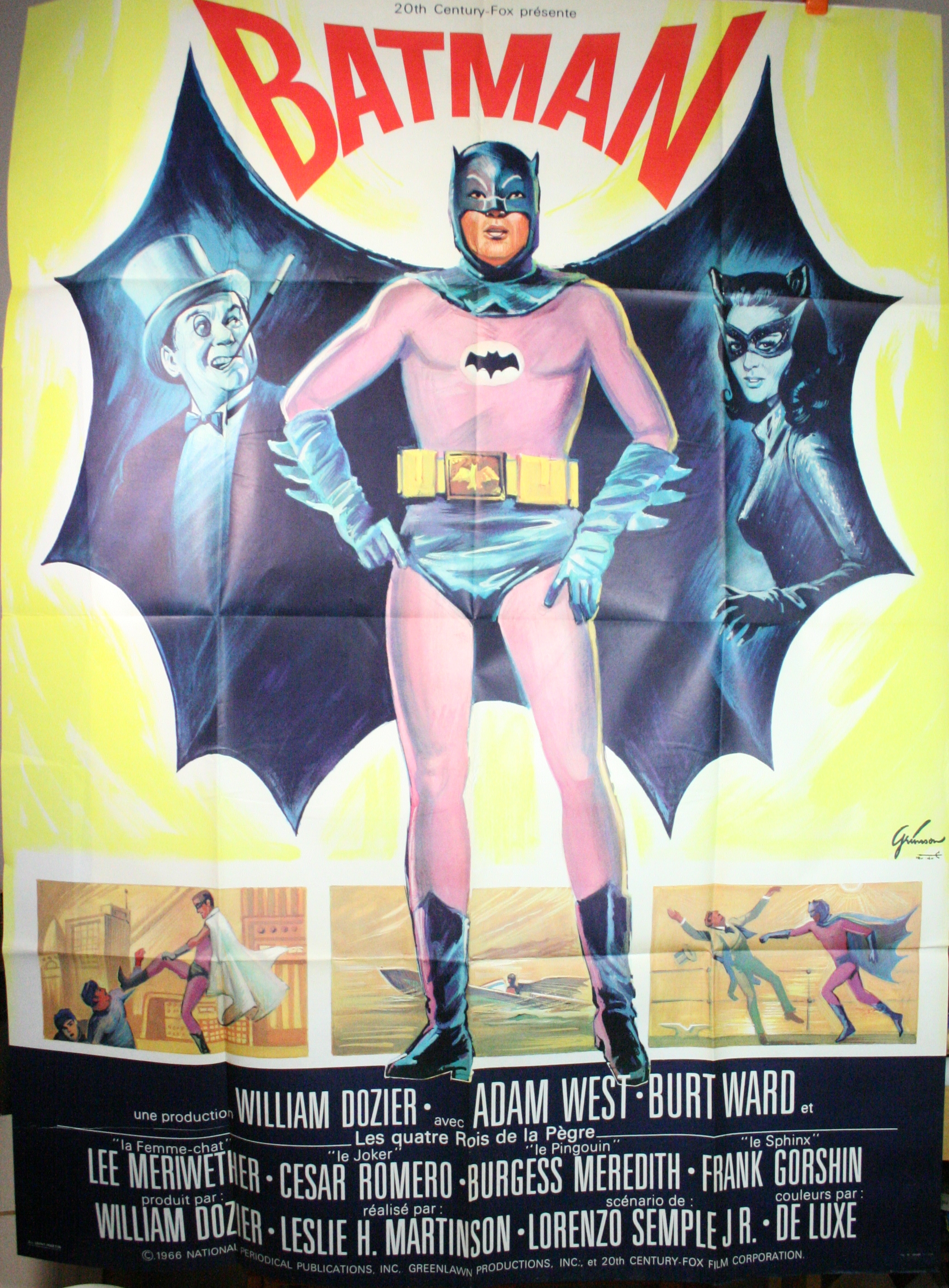 BATMAN, Original Adam West French Grande 1p Movie Cinema Poster Affiche –  Original Vintage Movie Posters