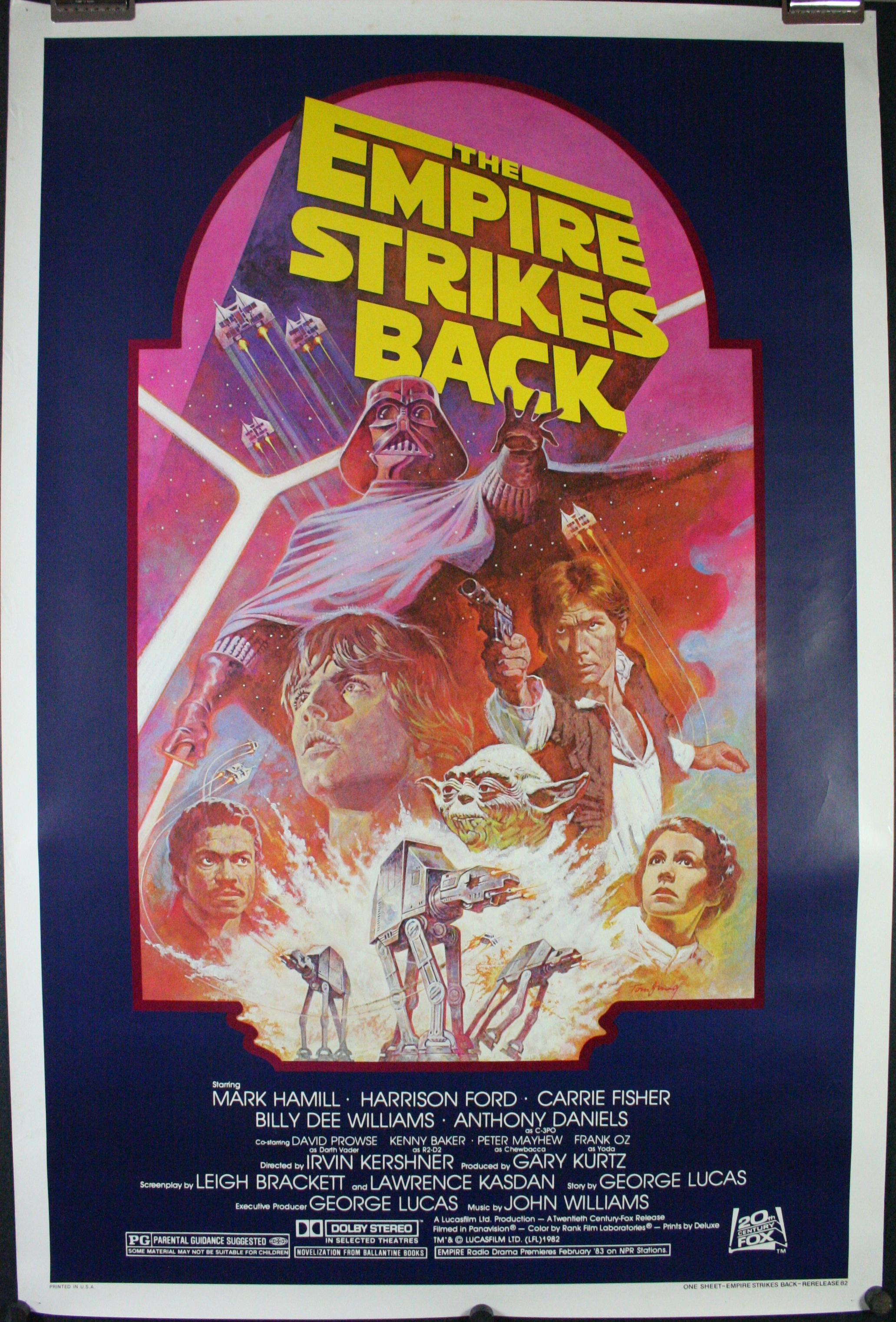 STAR WARS EMPIRE STRIKES BACK, Original 82 Re Release 1 Sheet Movie Theater  Poster - Original Vintage Movie Posters