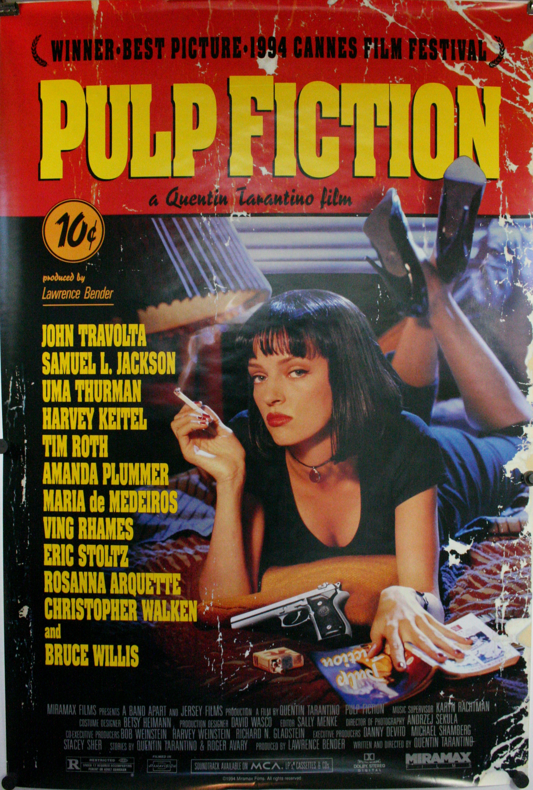 PULP FICTION, Original Quentin Tarantino 1 sheet Movie Theater Poster  Authentication For Sale - Original Vintage Movie Posters