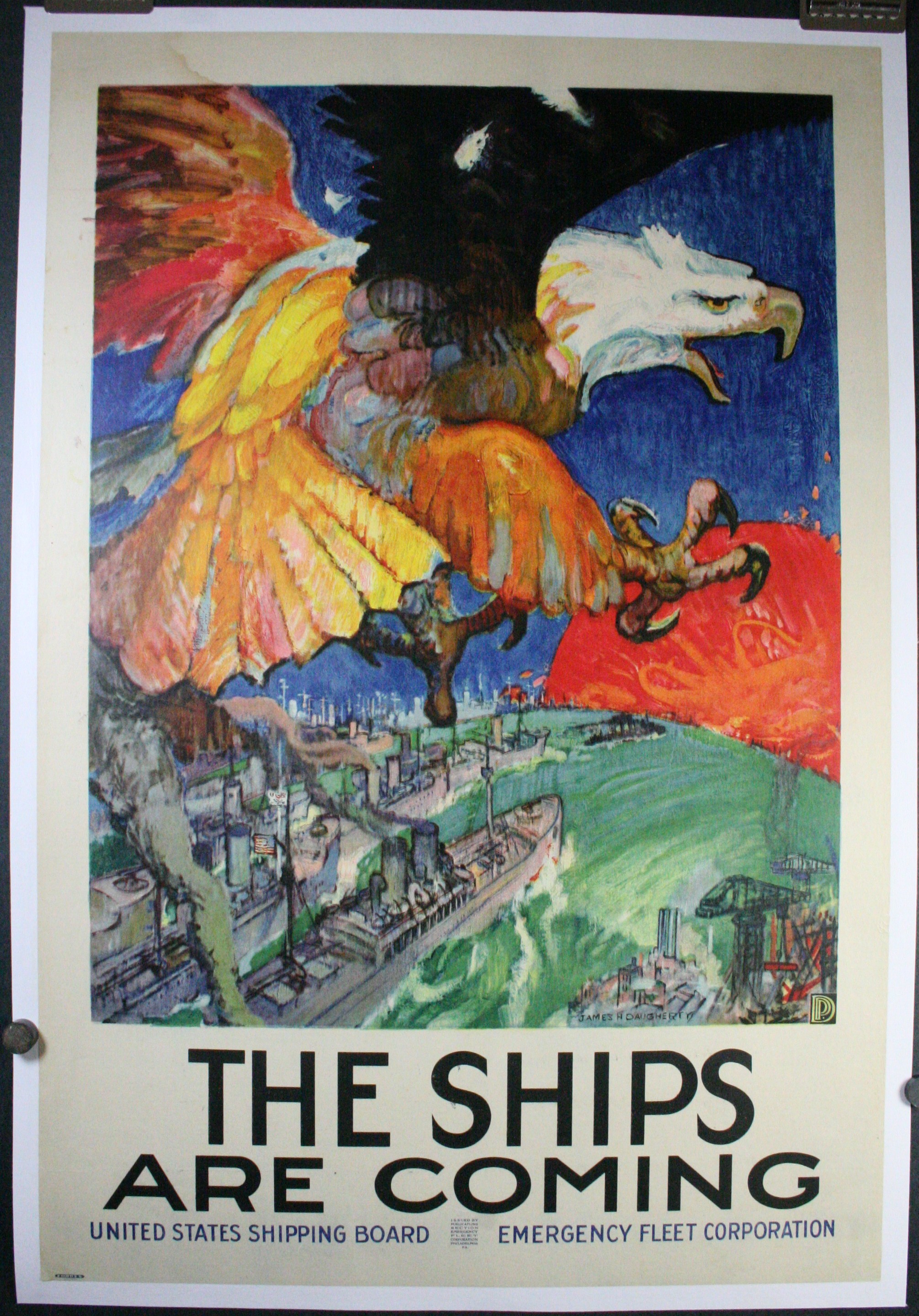 W62 Vintage WWI 95 Ships Launched Shipping Fleet War Poster WW1 A1/A2/A3/A4