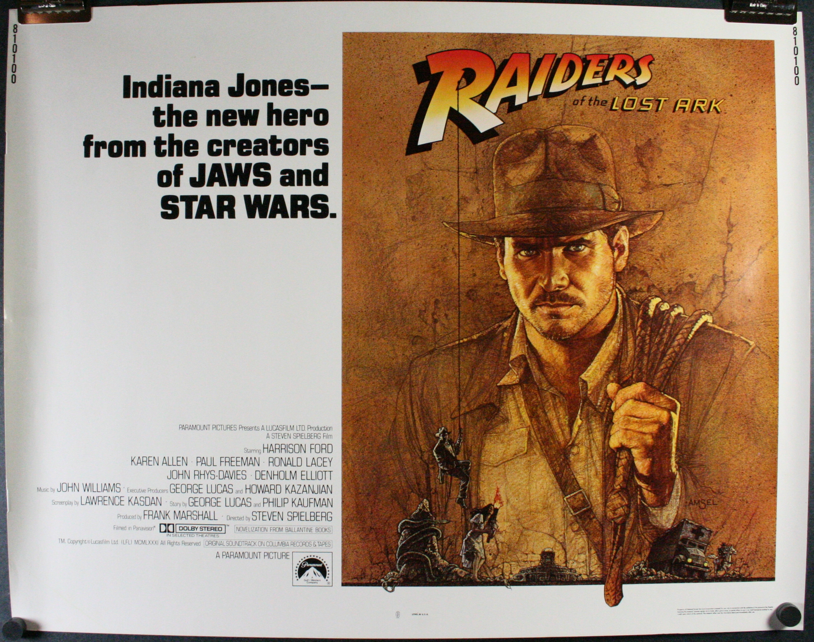 Raiders Of The Lost Ark Movie Poster – 11x17, Reproduction, Indiana Jones 1981 Style