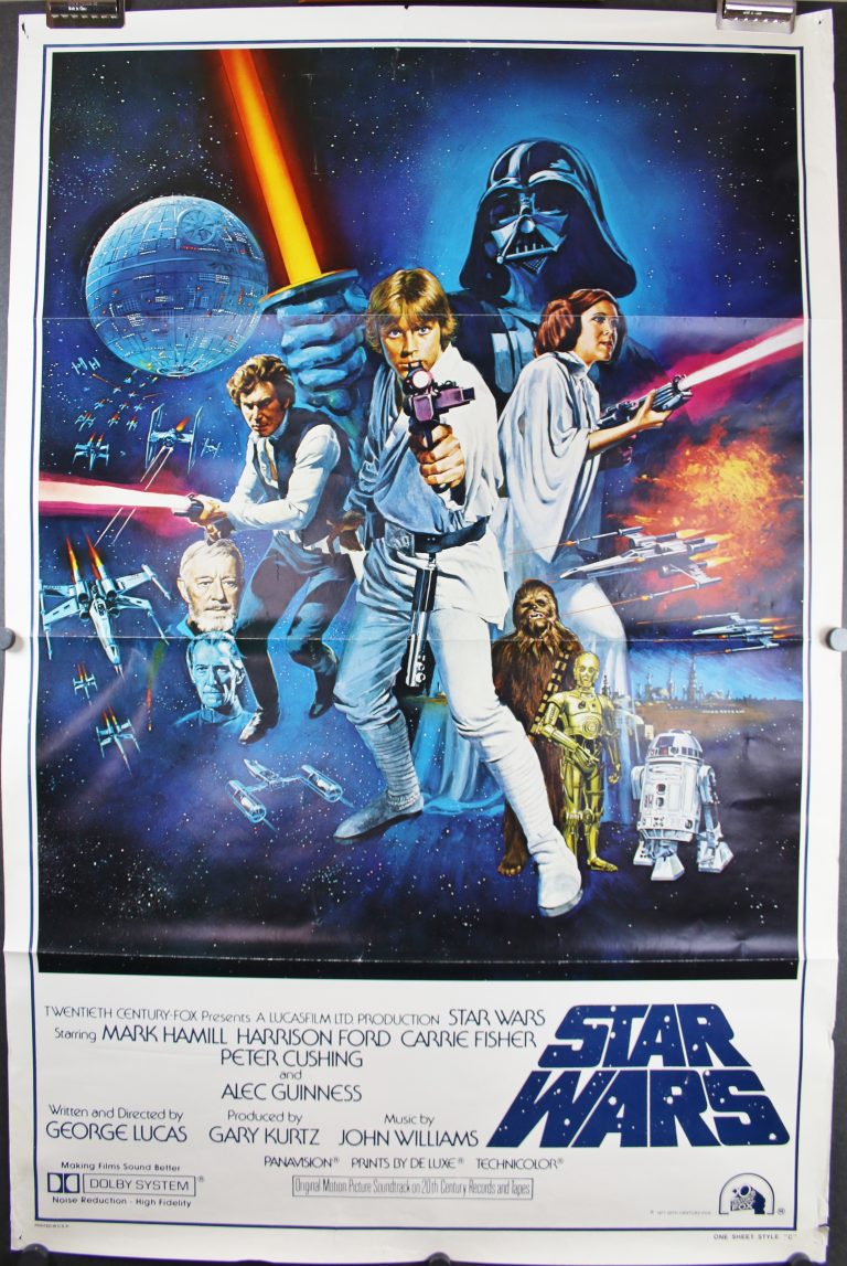 Star Wars Original Style C Authenticated Theatrical International Tri Fold Movie Poster For