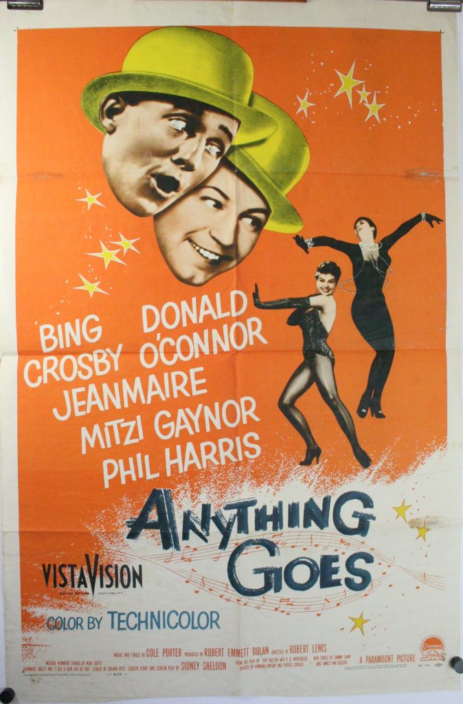 Anything Goes Original Bing Crosby Movie Poster Original Vintage