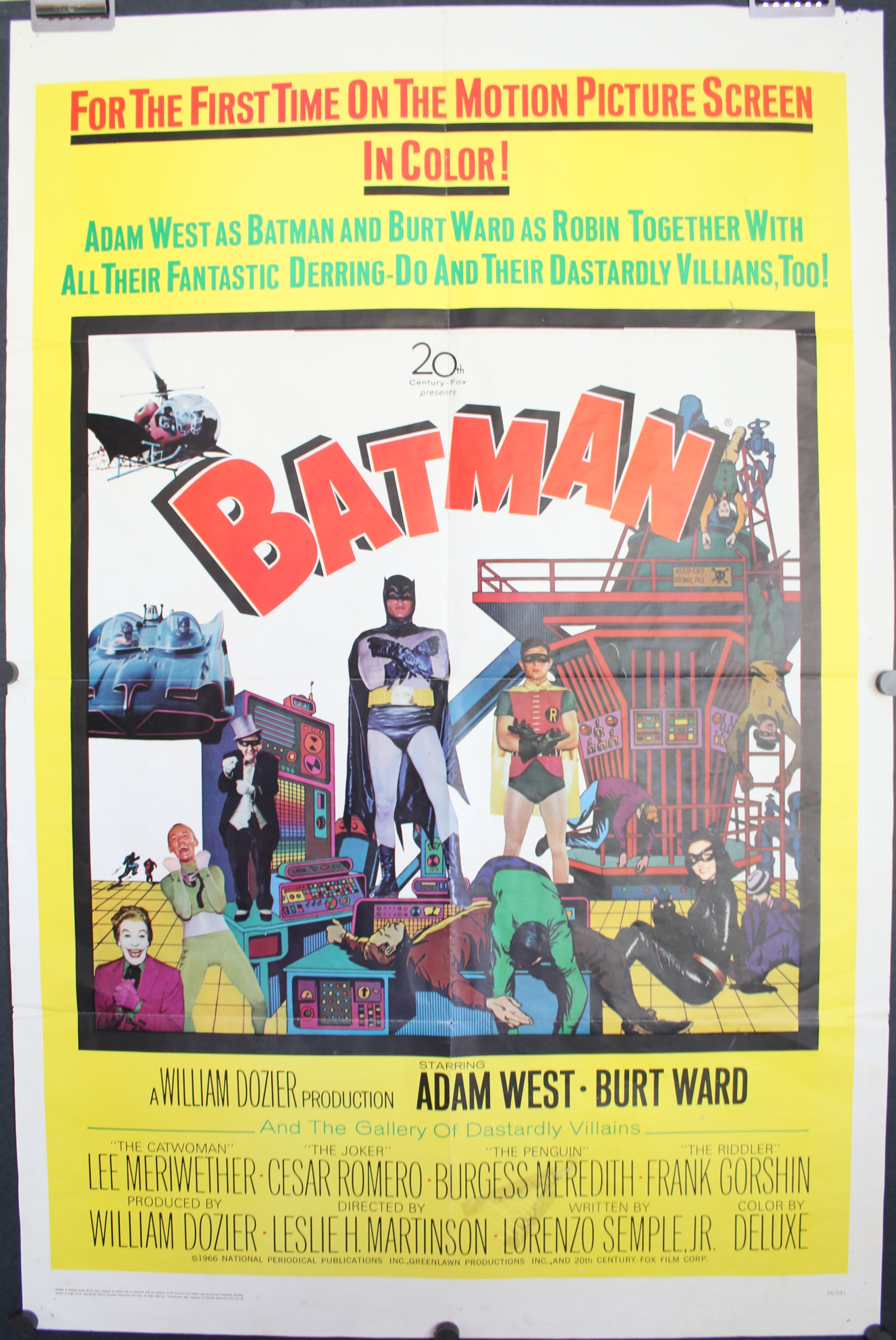 BATMAN, Original Adam West DC Comics Movie Theater Poster For Sale –  Original Vintage Movie Posters