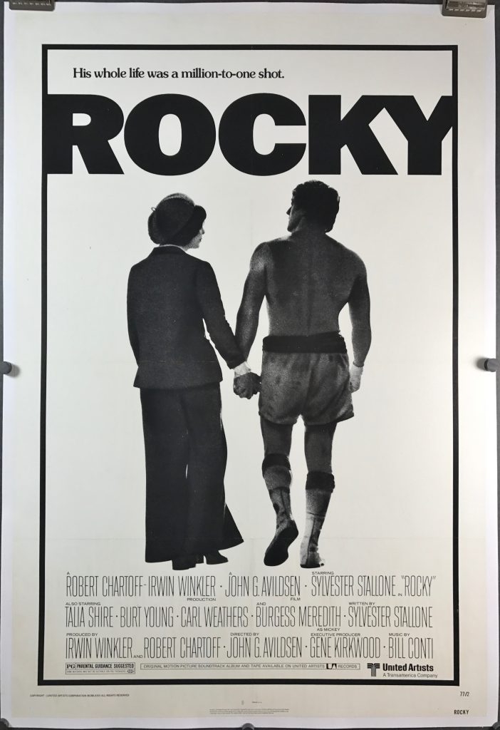 ROCKY, Original Boxing Oscar Sylvester Stalone Movie Theater Poster For