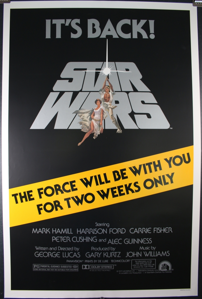 STAR WARS, Original 1981RR 1 Sheet Movie Theater Poster For Sale