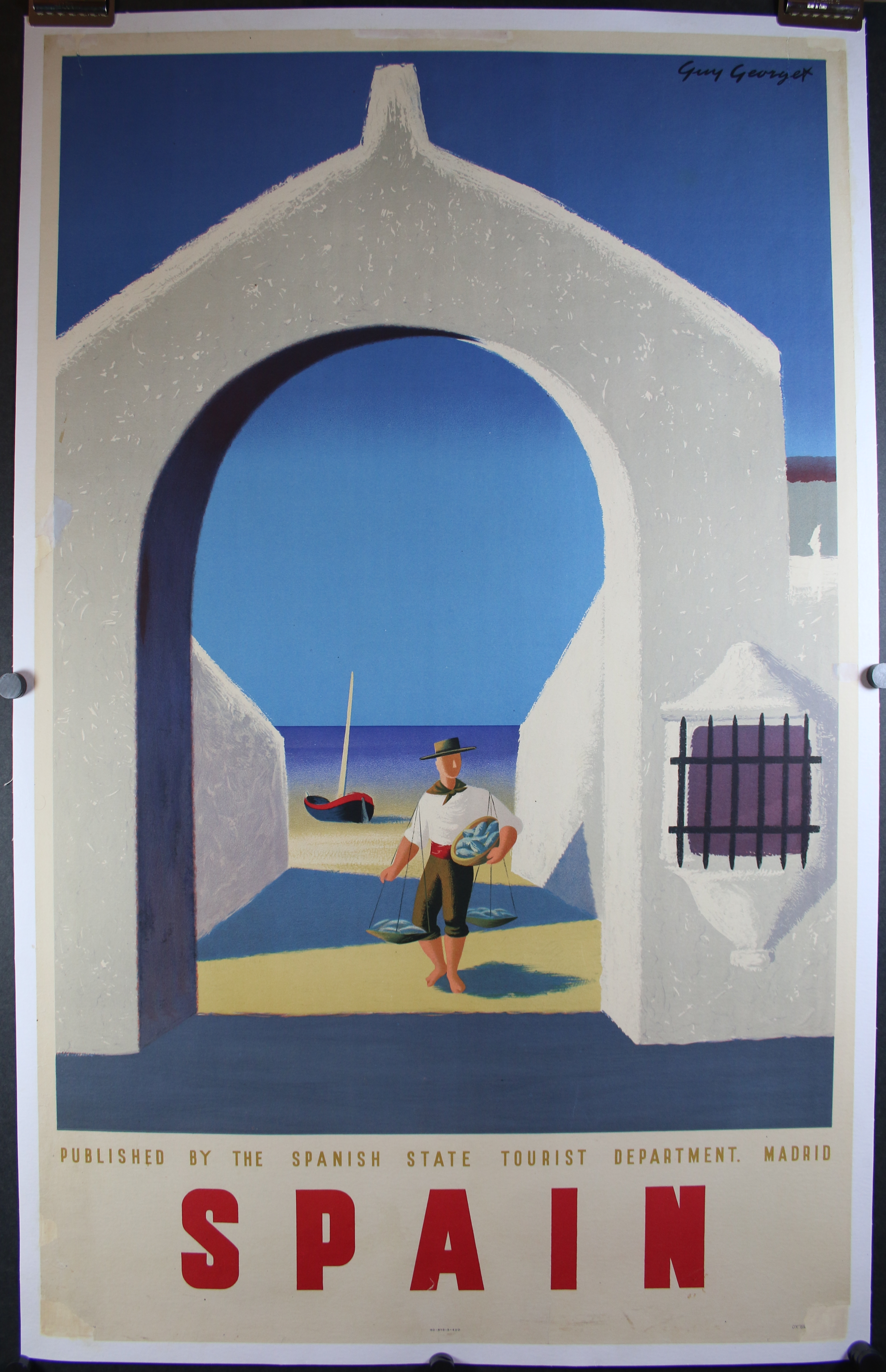 1955 San Sebastian Spain Vintage Spanish Travel  Advertisement Poster Print 