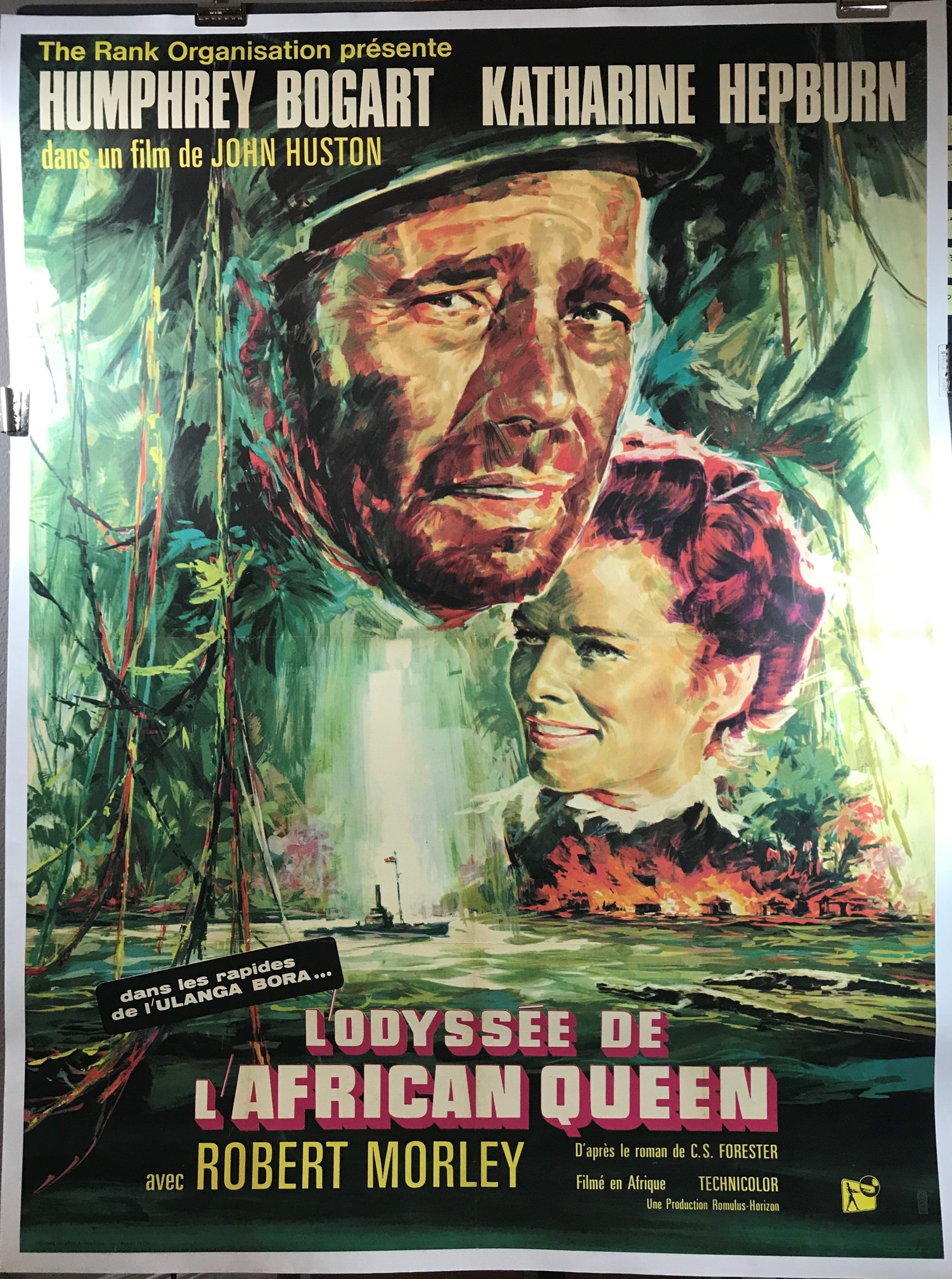 African Queen Original Vintage French Grande Movie Theater Poster Original Vintage Movie Posters