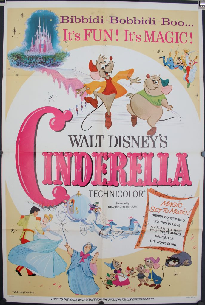CINDERELLA, Original Vintage 1956RR Walt Disney Movie