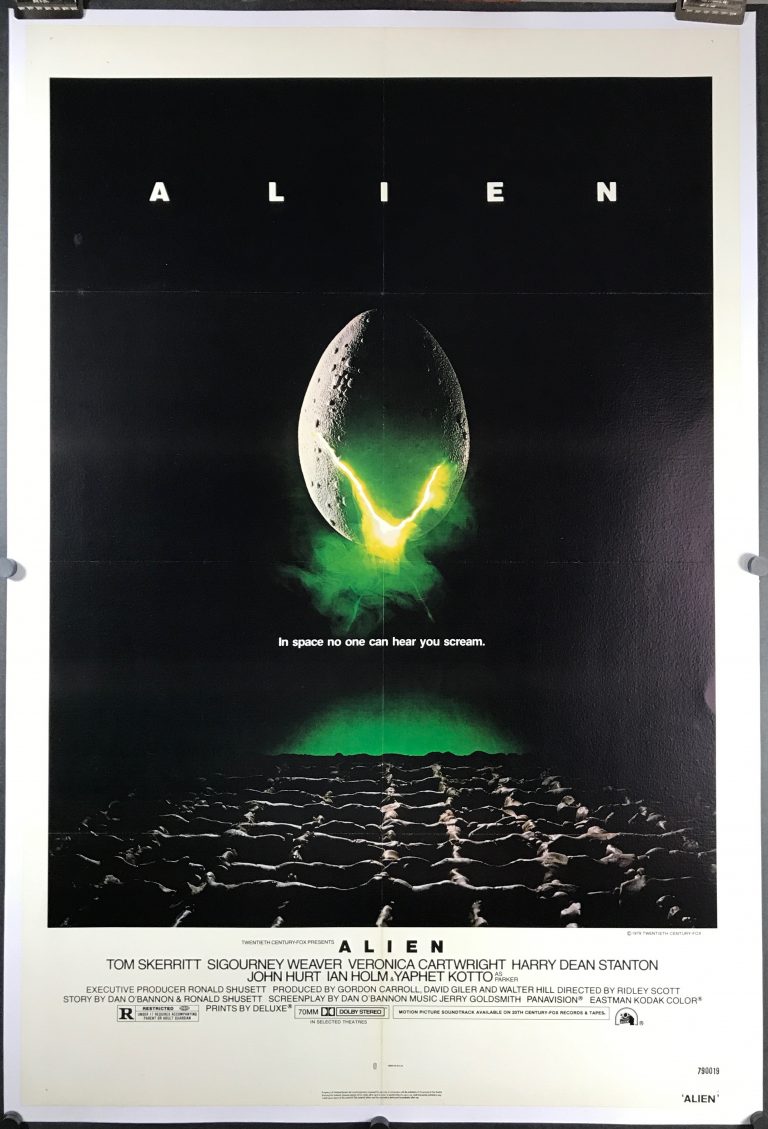 ALIEN, Original H.R. Geiger Science Fiction Movie Theater Poster For