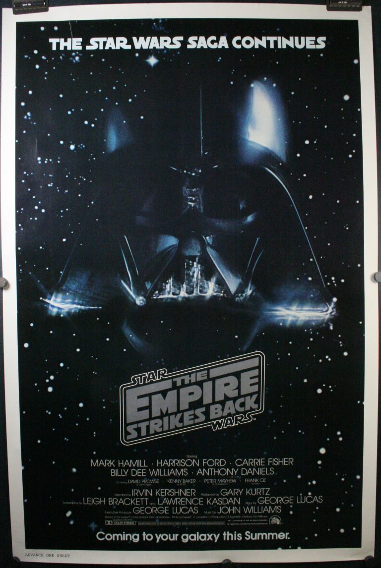 Empire Strikes Back Original Rolled Unfolded Teaser Star Wars Movie Theater Poster Original