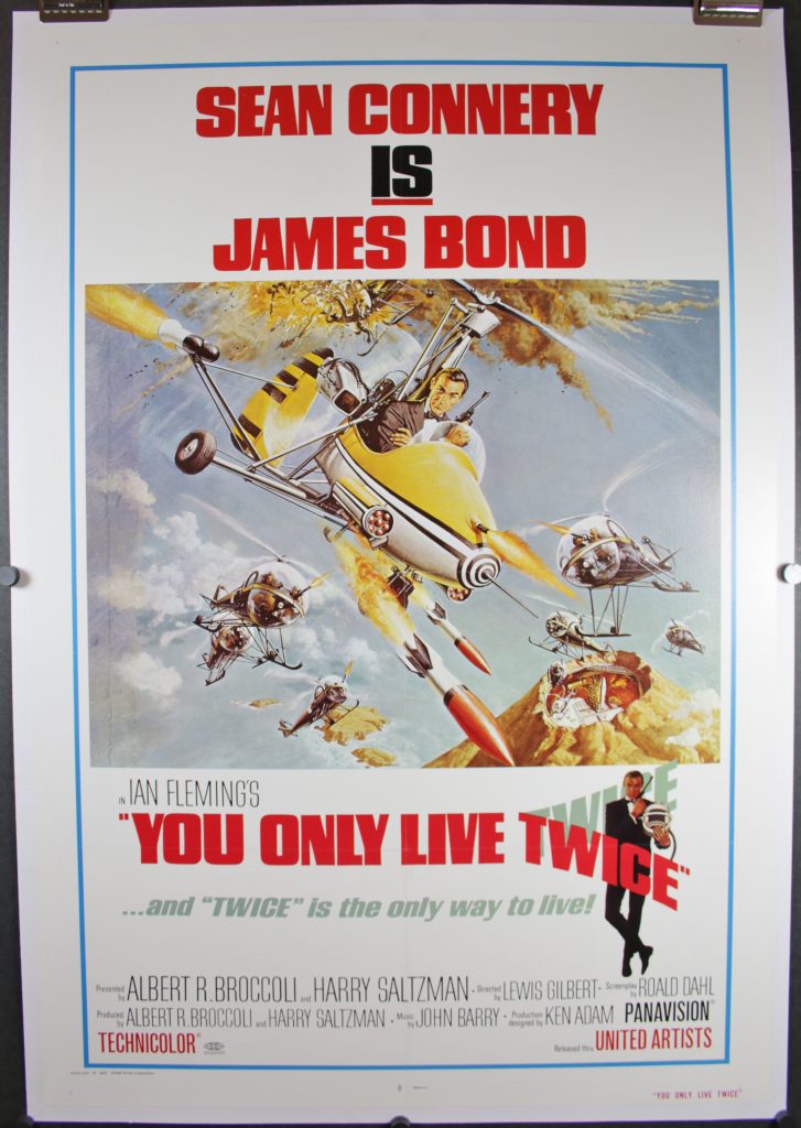 YOU ONLY LIVE TWICE, Original Style B 1980 Re-Release Movie Poster ...