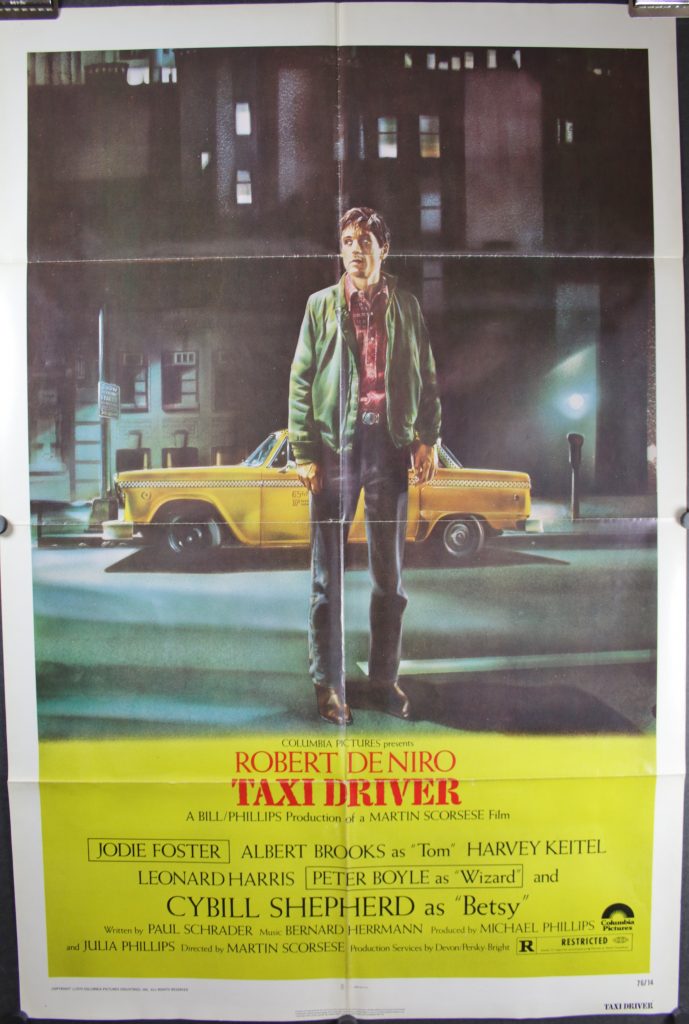 TAXI DRIVER, Original Vintage Folded Robert De Niro Movie Poster Original Vintage Movie Posters