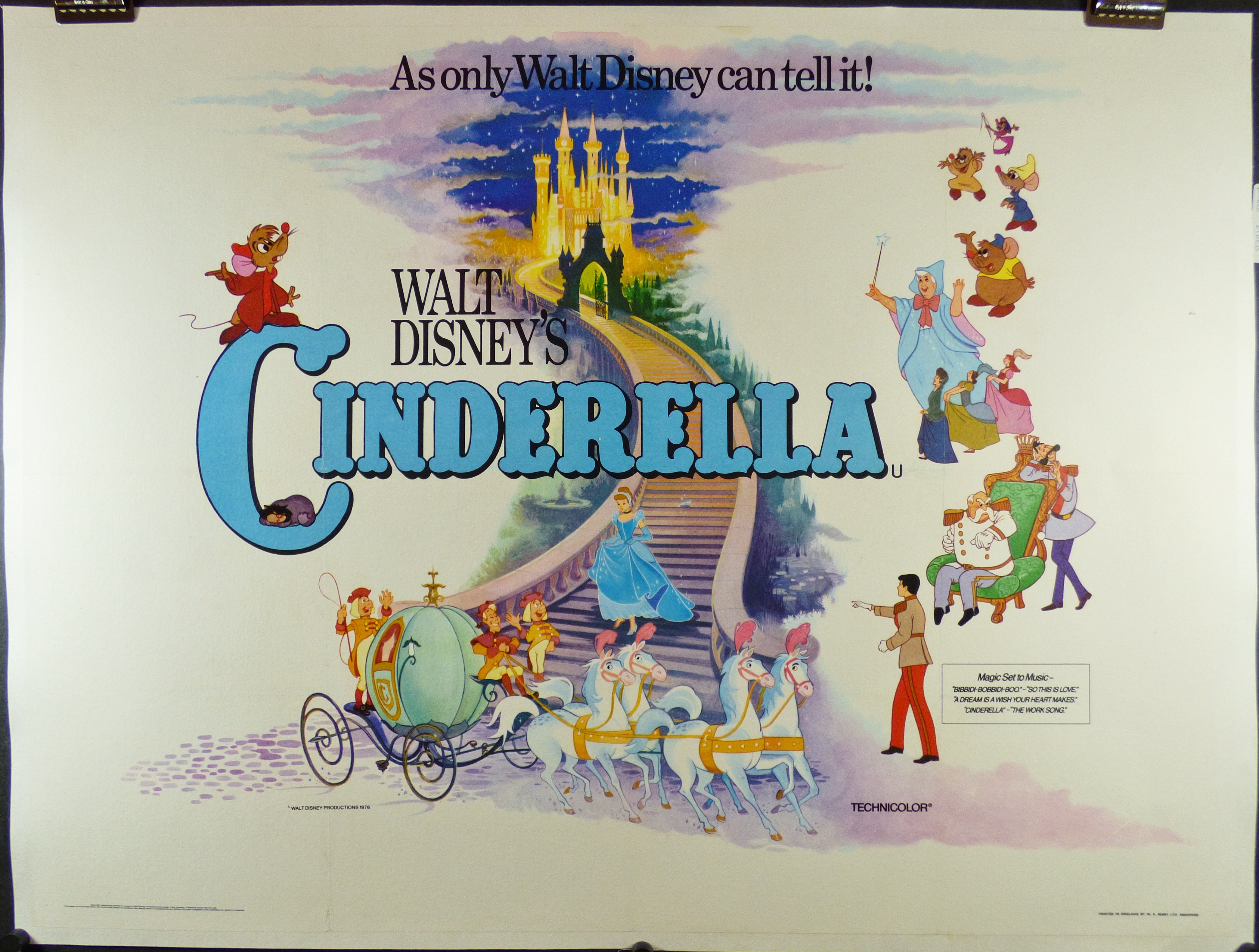 Walt Disney S Cinderella Original Vintage Fairy Tale Movie Poster