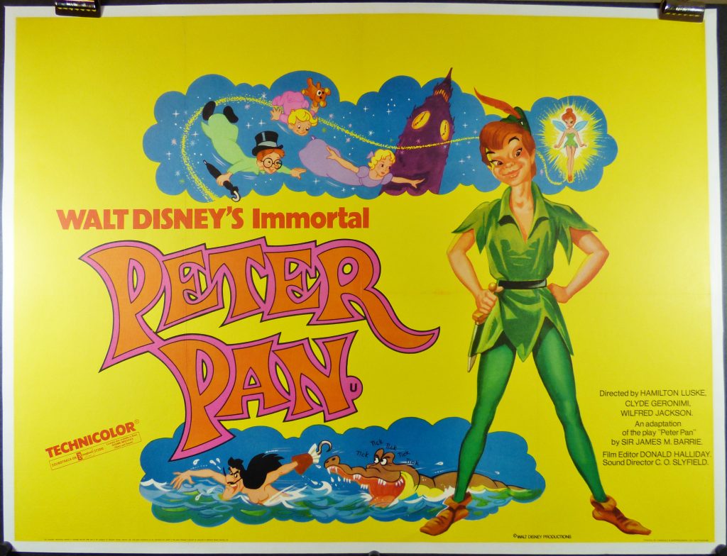 PETER PAN Original Linen Backed Walt Disney Movie Poster – Original ...