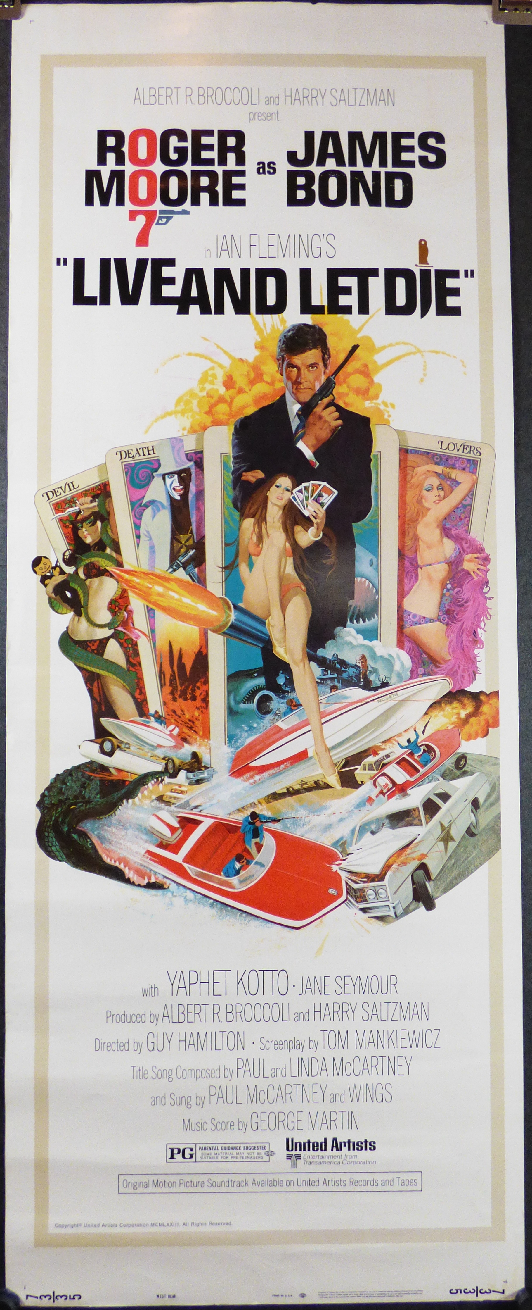James Bond 007 Live and Let Die Vintage Action/Crime Movie Poster 