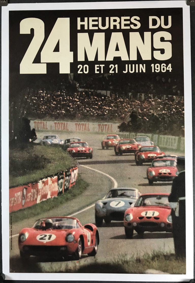 1964 24 Heures Du Mans Original Vintage Motor Racing Poster Original