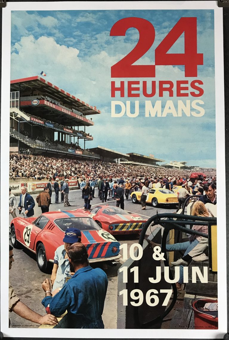HEURES DU MANS Original Vintage Classic Car Racing Poster