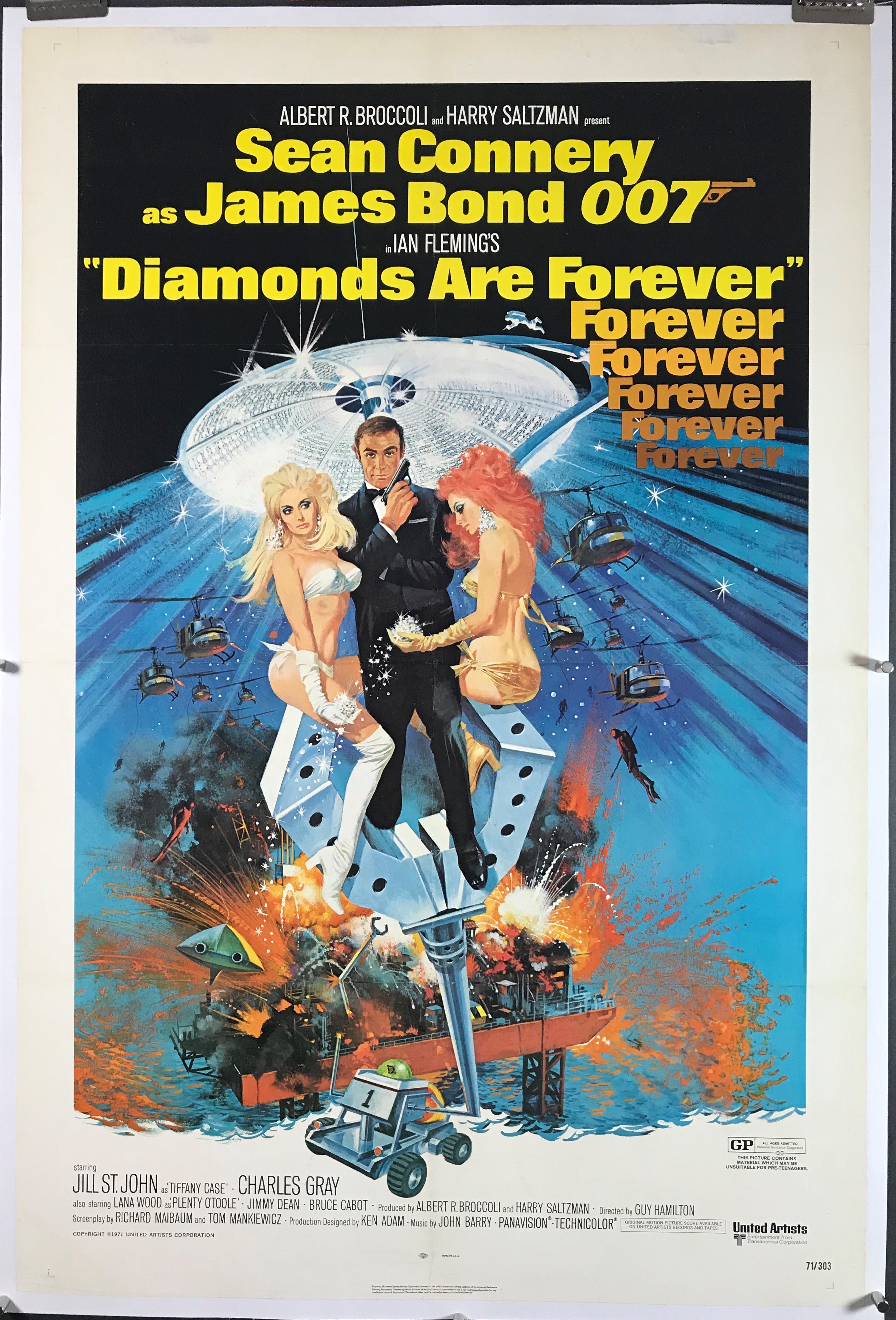 ZZ095 MOVIE POSTER Poster A0 A1 A2 A3 DIAMONDS ARE FOREVER SEAN CONNERY 007