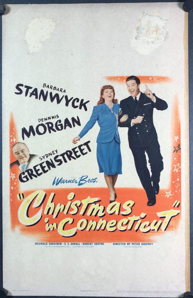 CHRISTMAS IN CONNECTICUT, Original Vintage Christmas Movie Poster