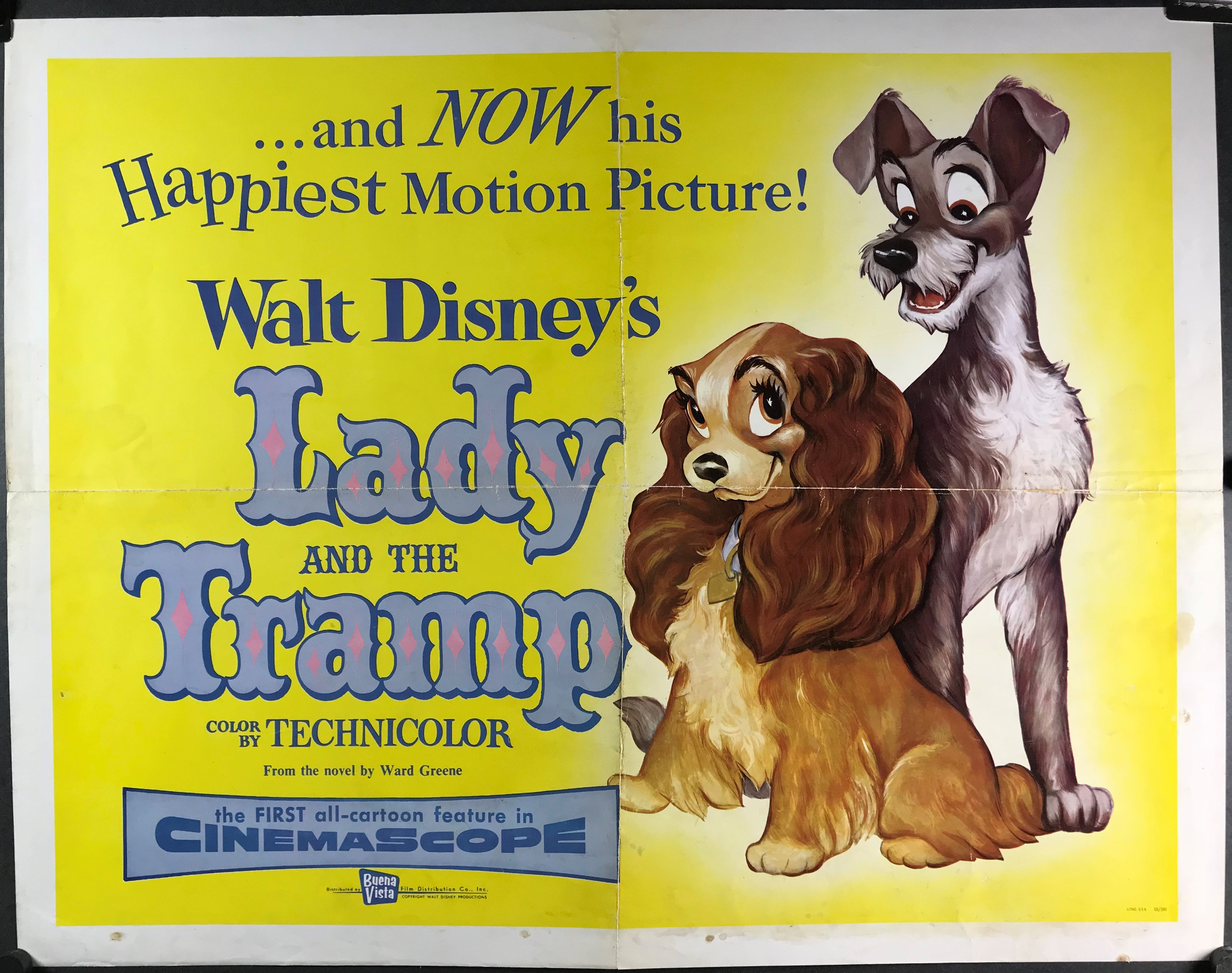 LADY AND THE TRAMP, Original Vintage Disney Movie Poster - Original
