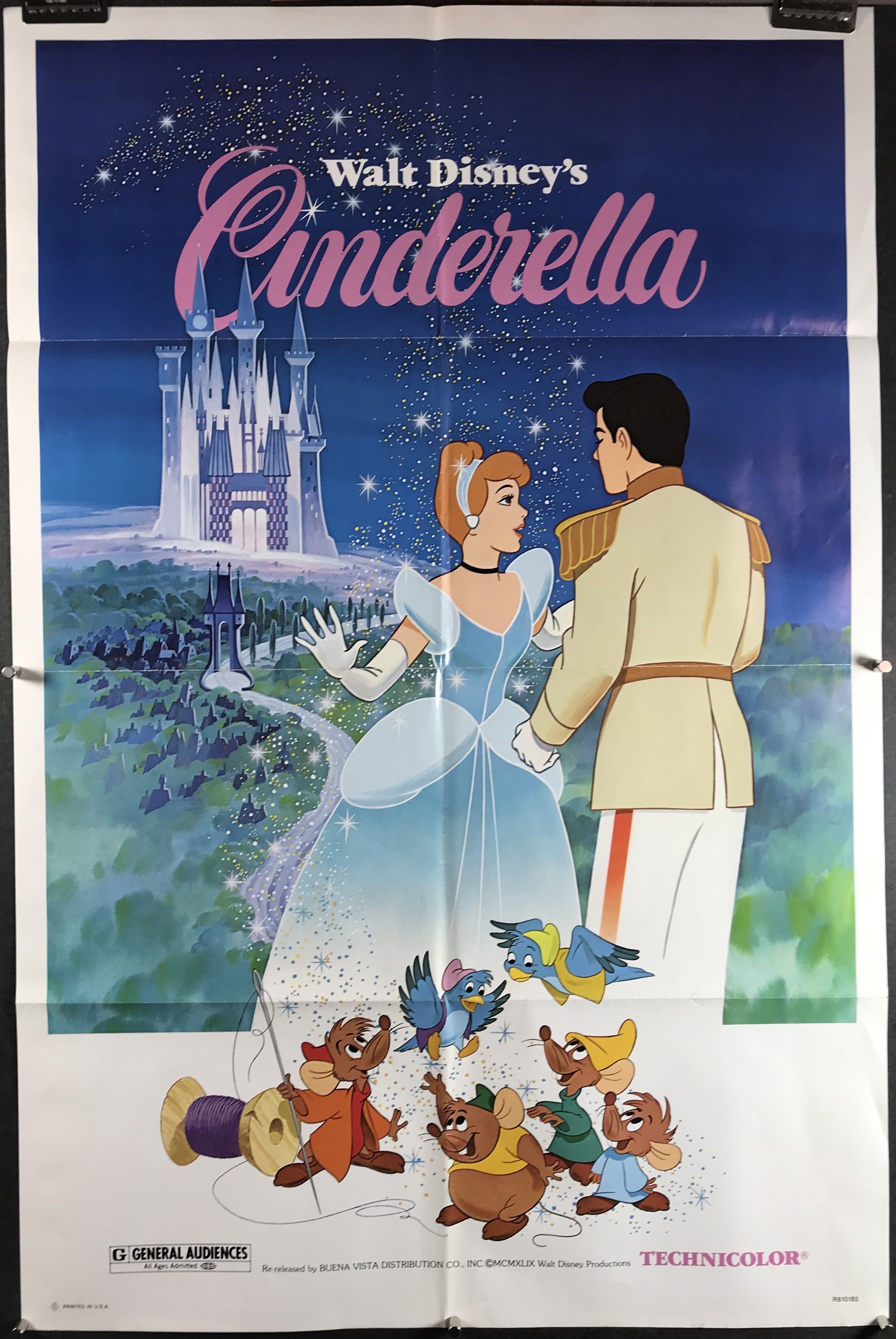 CINDERELLA, Original Vintage Walt Disney Movie Poster