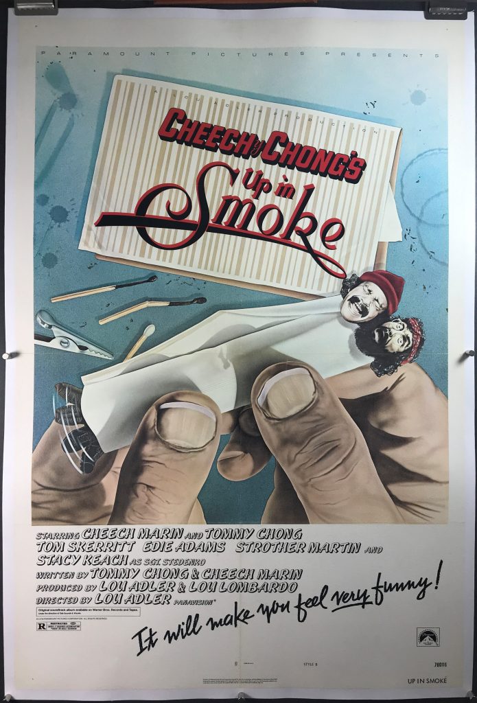 UP IN SMOKE, Original Vintage Cheech and Chong Movie Poster Original Vintage Movie Posters