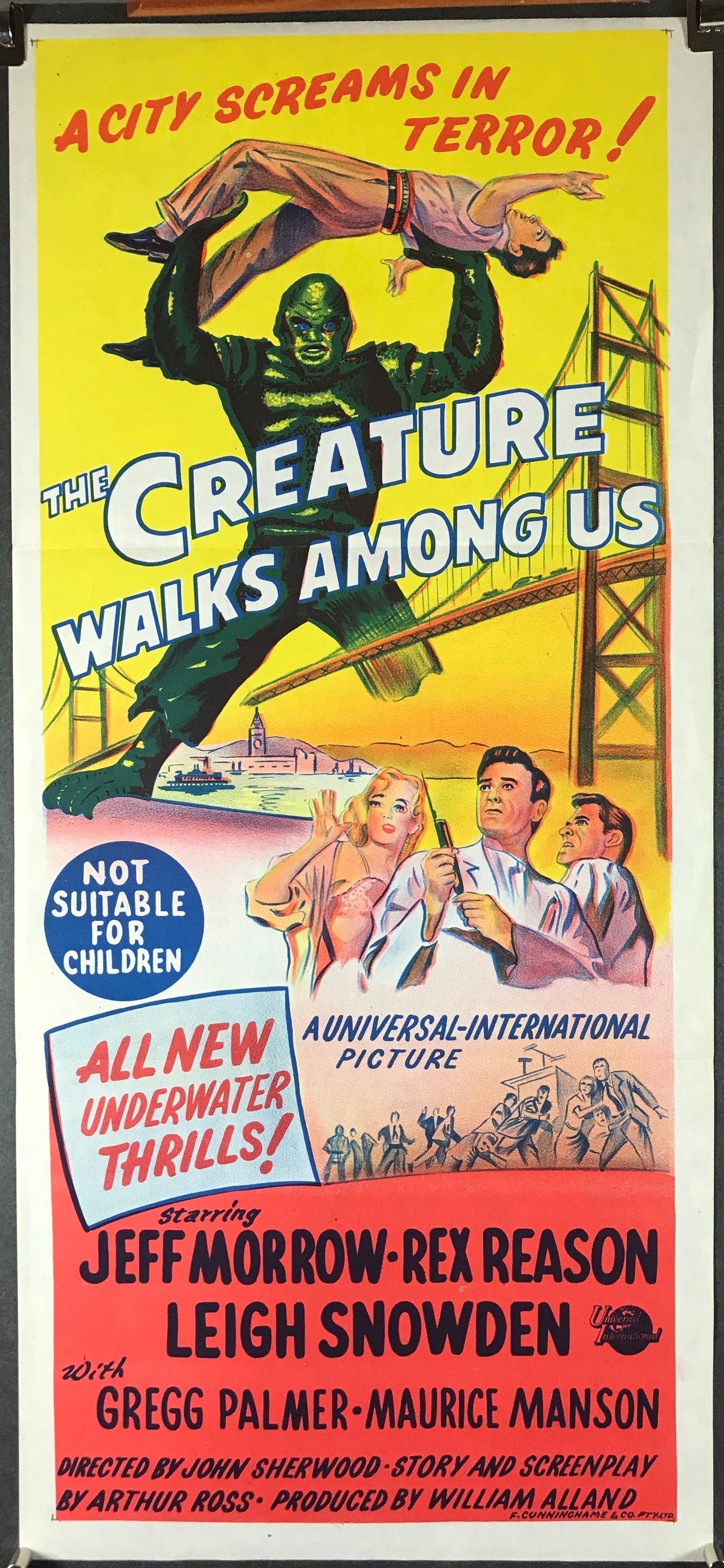 1956 THE CREATURE WALKS AMONG US VINTAGE MOVIE POSTER PRINT STYLE B 24x16 9MIL 