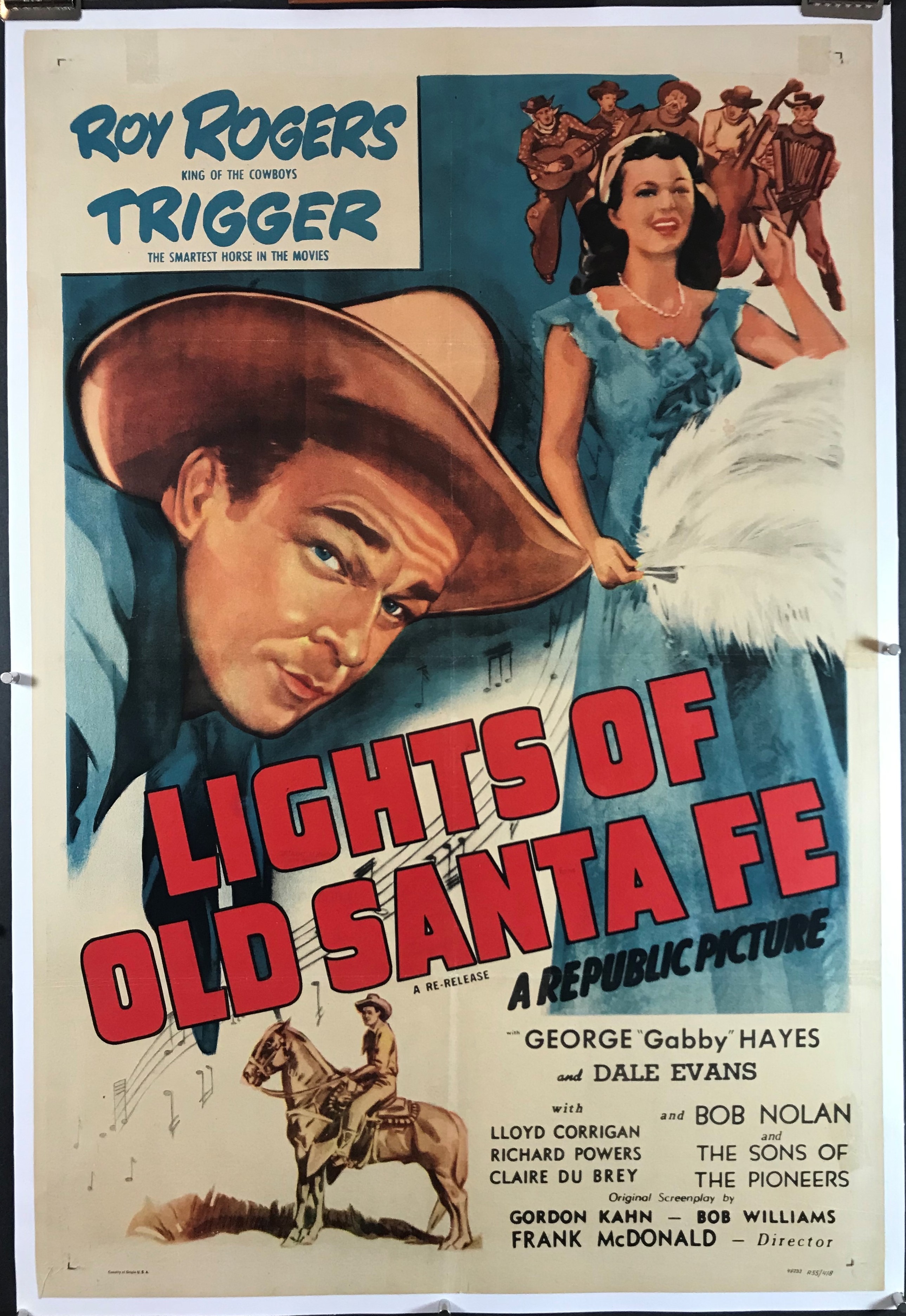 LIGHTS OF OLD SANTA FE, Original Vintage Roy Rogers Western Movie