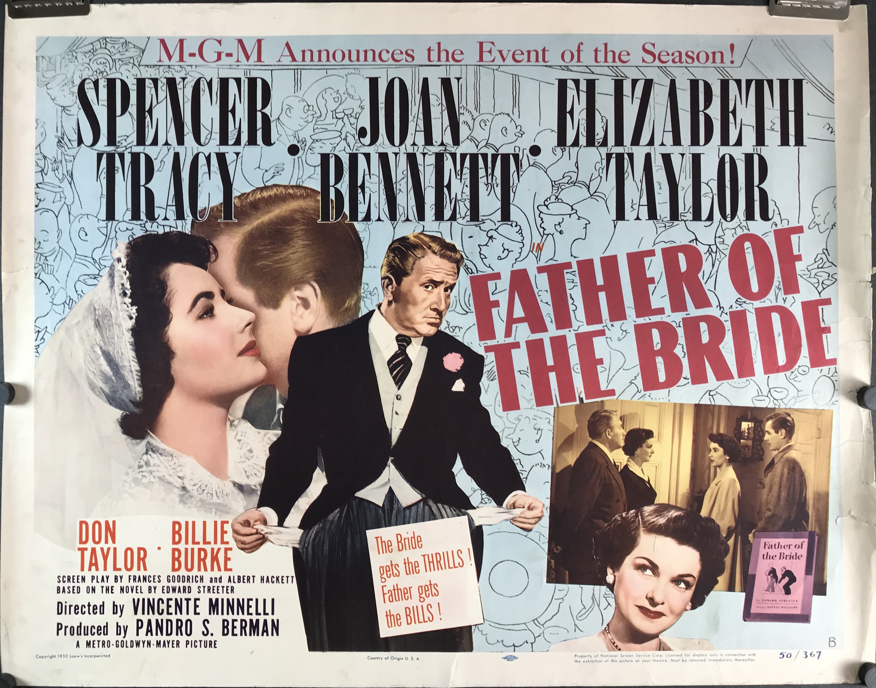 A FATHER OF THE BRIDE 11x17 Movie Poster LicensedNewUSA 