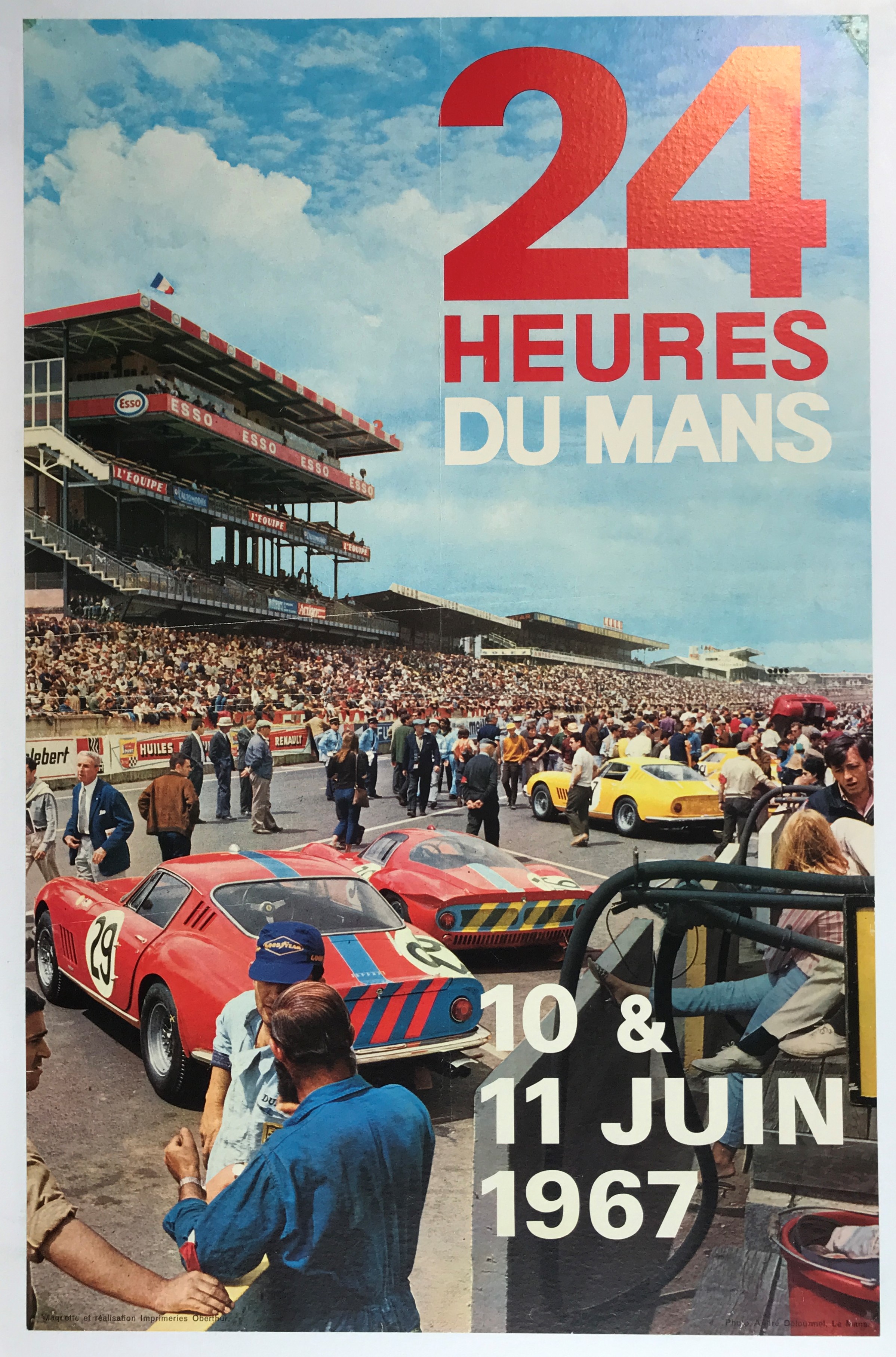 Vintage 1951 Le Mans 24 Hour Race Motor Racing Poster A3/A2/A1 Print 