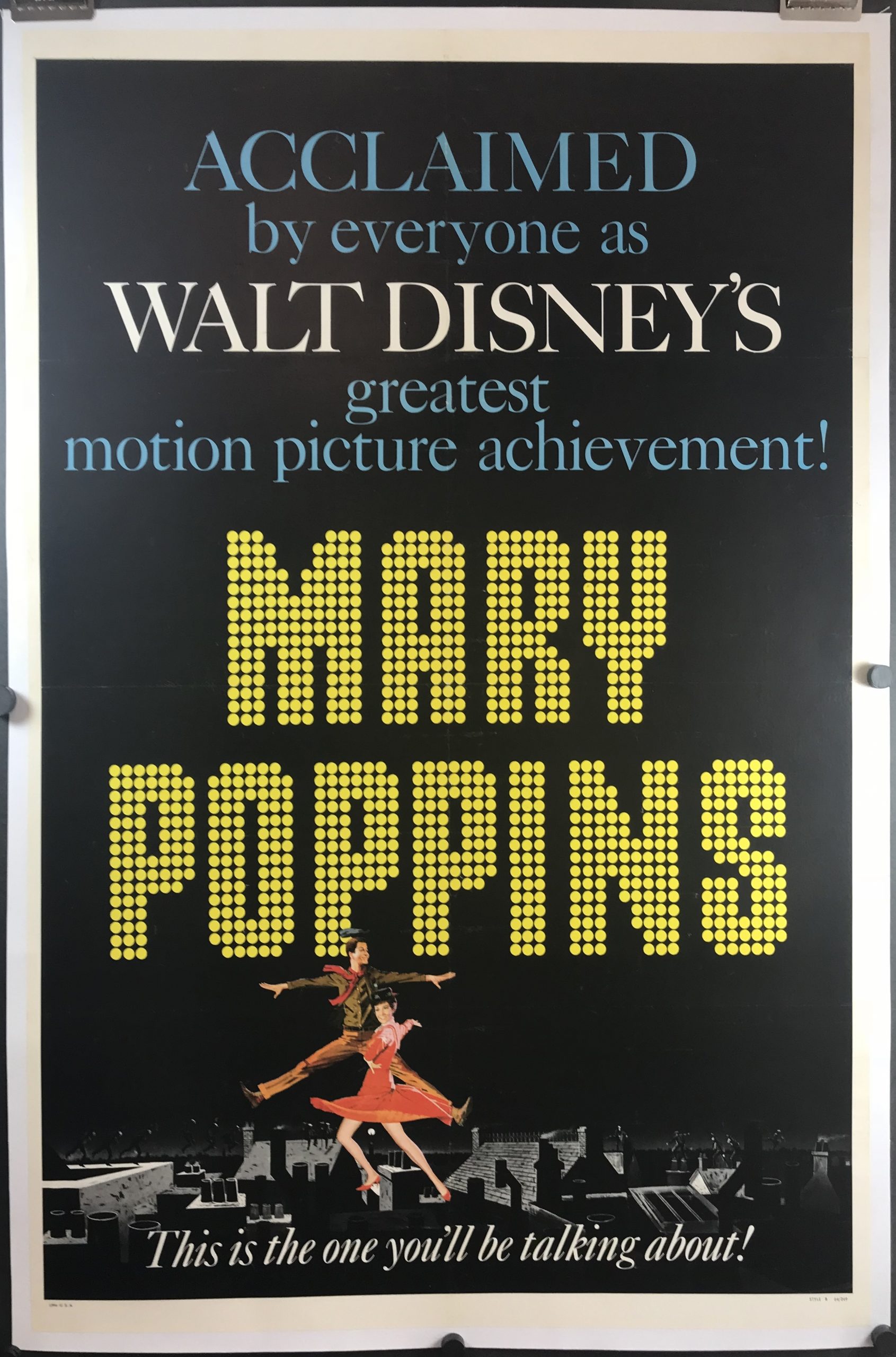 Walt Disney Mary Poppin's Children's Classic Movie Art Poster Canvas Picture 