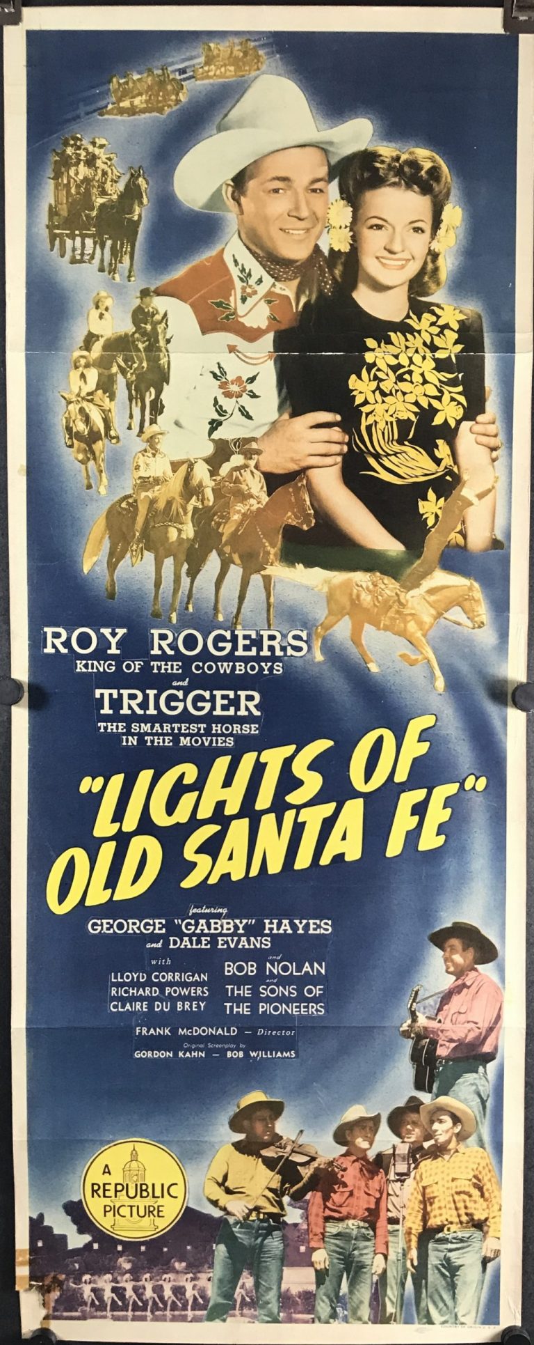 LIGHTS OF OLD SANTA FE, Original Roy Rogers Vintage Movie Poster