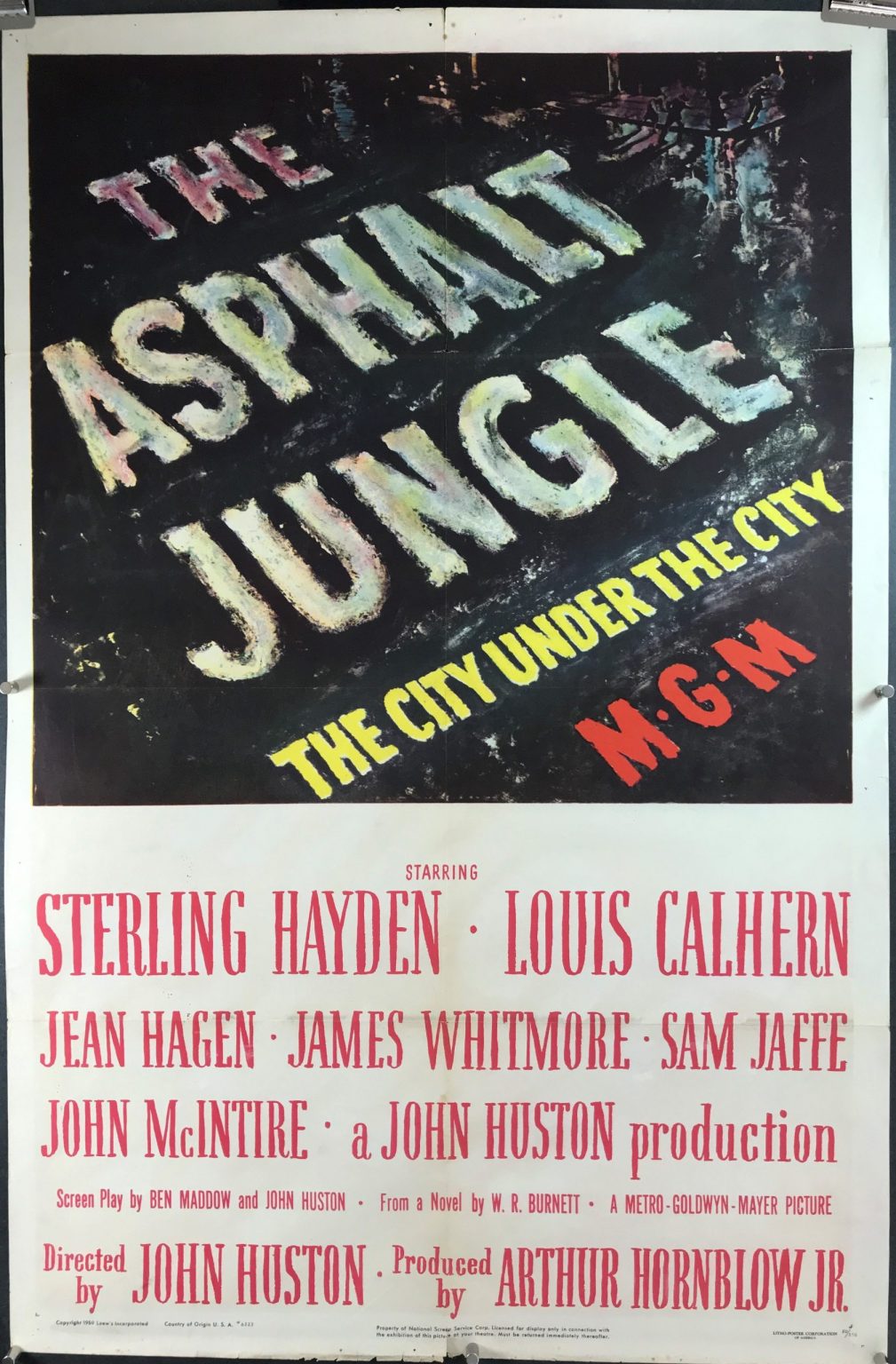 THE ASPHALT JUNGLE, Original Vintage Marilyn Monroe Film Noir Movie