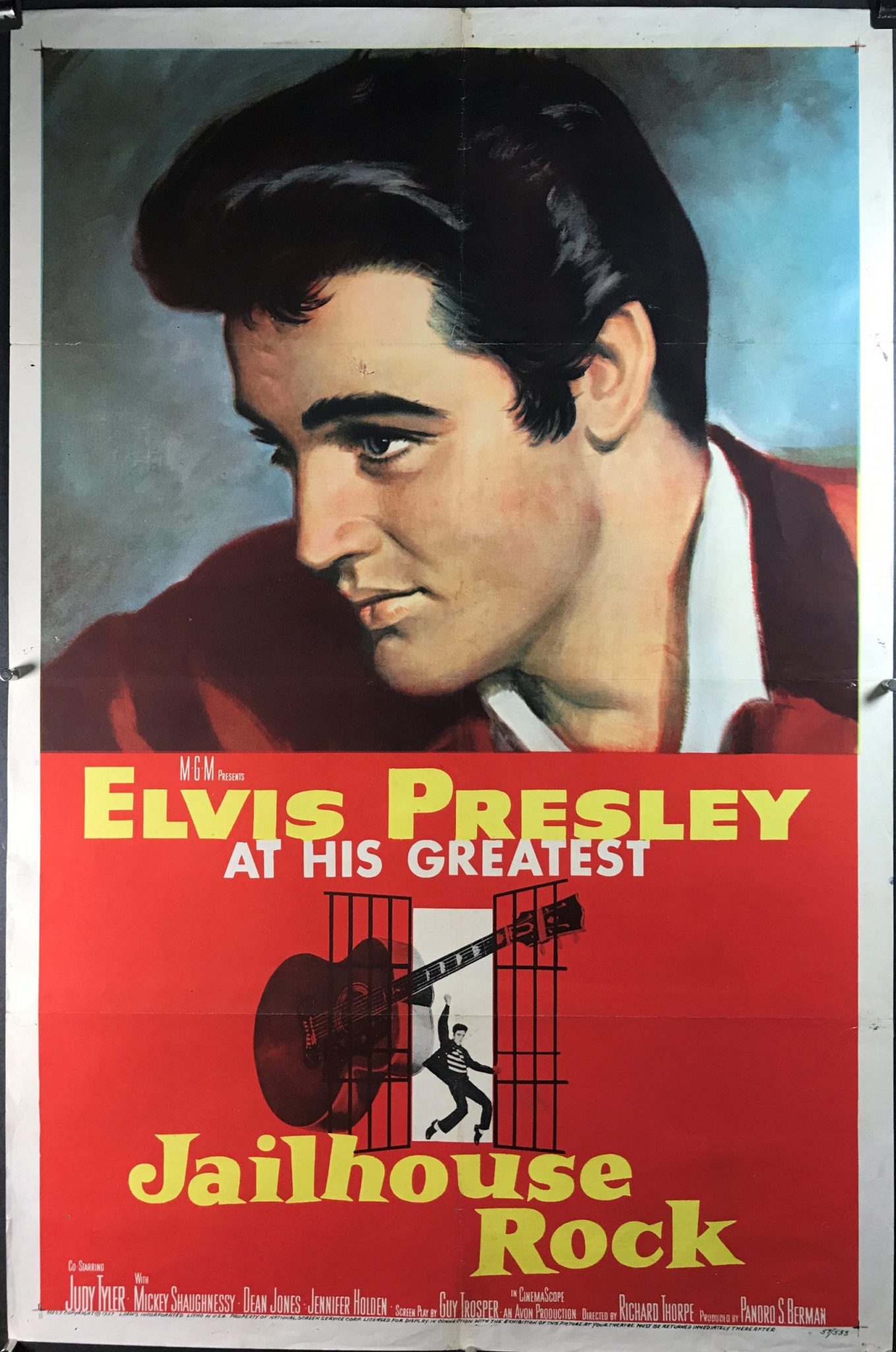 JAILHOUSE ROCK Original Vintage Elvis Presley Movie Poster Original