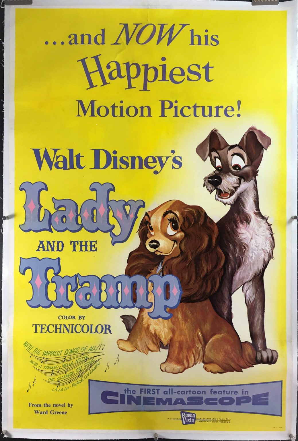 LADY AND THE TRAMP, Original Classic Walt Disney Movie Poster ...